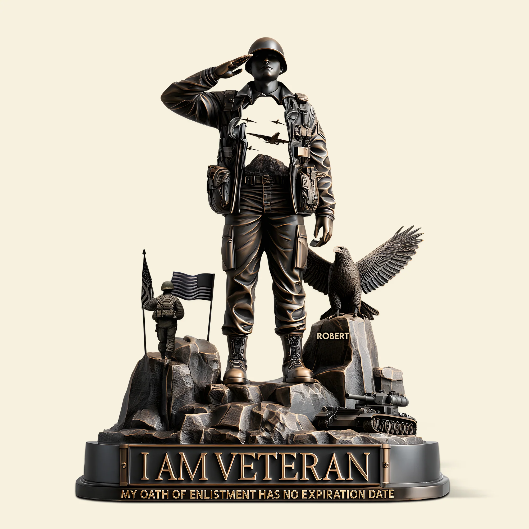 I Am Veteran - Shape Acrylic Plaque - Gift For Veterans | HN02 - Image 4