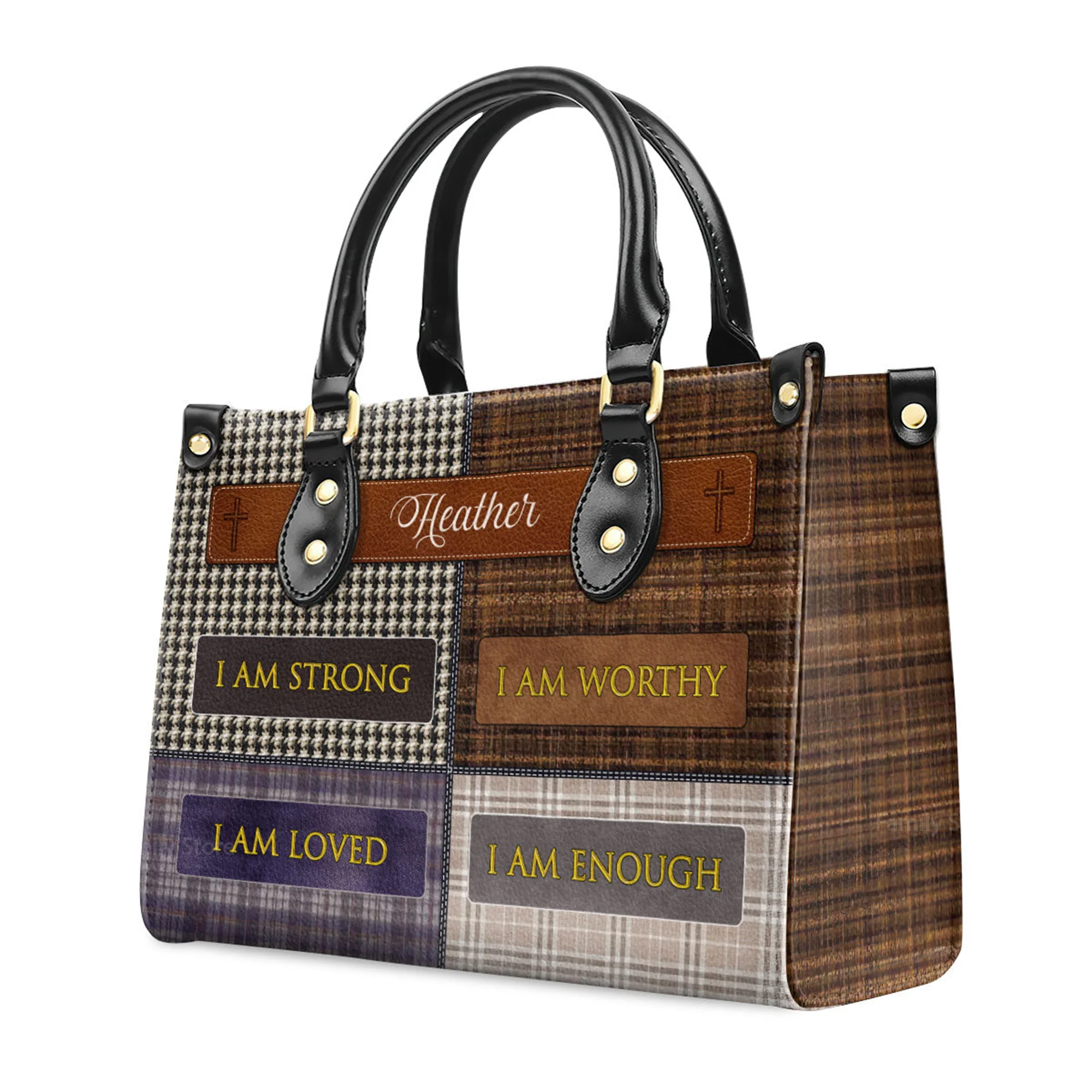 I Am Worthy - Awesome Personalized Leather Handbag - AT4081209 - Image 3