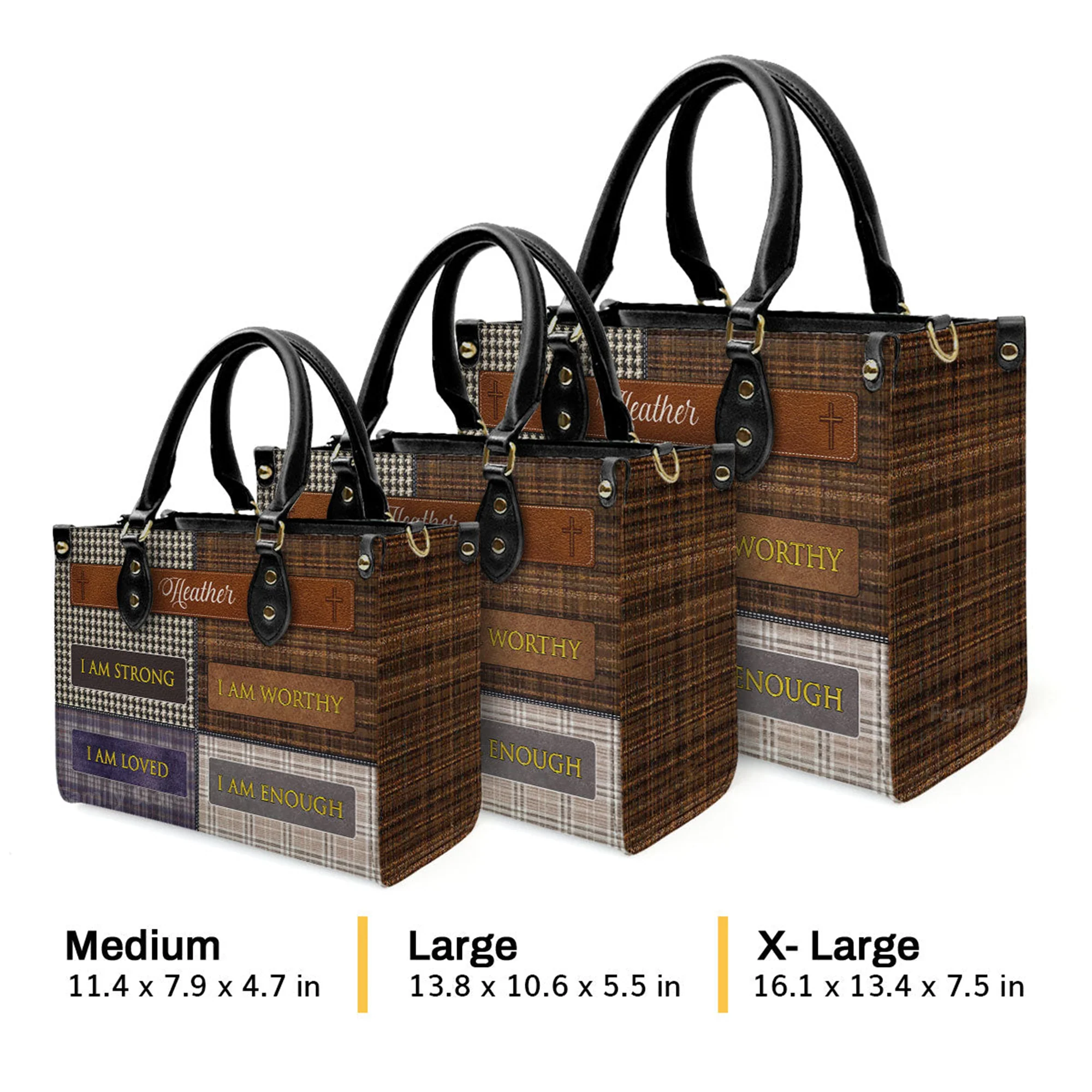 I Am Worthy - Awesome Personalized Leather Handbag - AT4081209 - Image 4