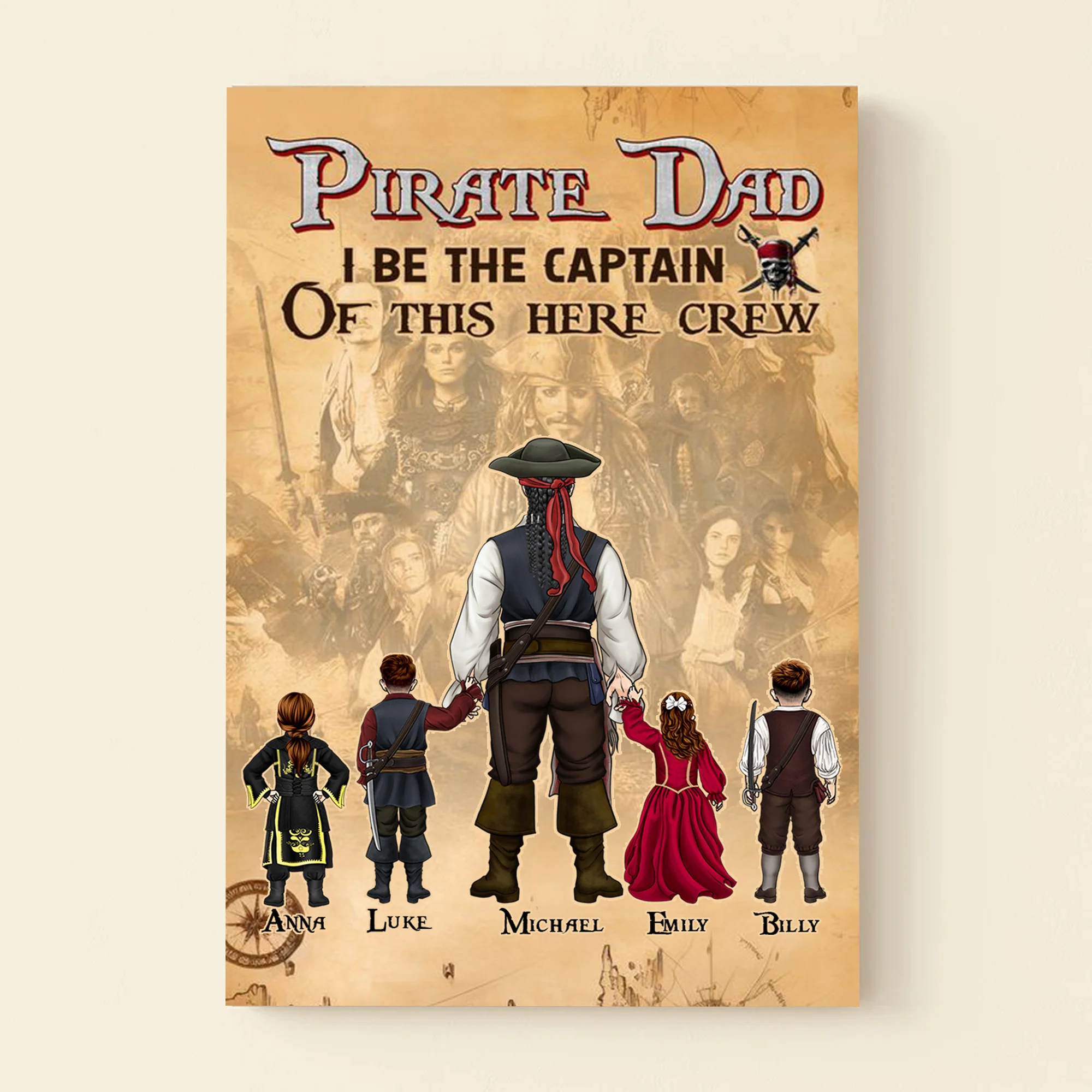 I Be The Captain Of This Crew Here - Gift For Dad - Personalized Canvas Poster - CL13 NA94 - Image 2
