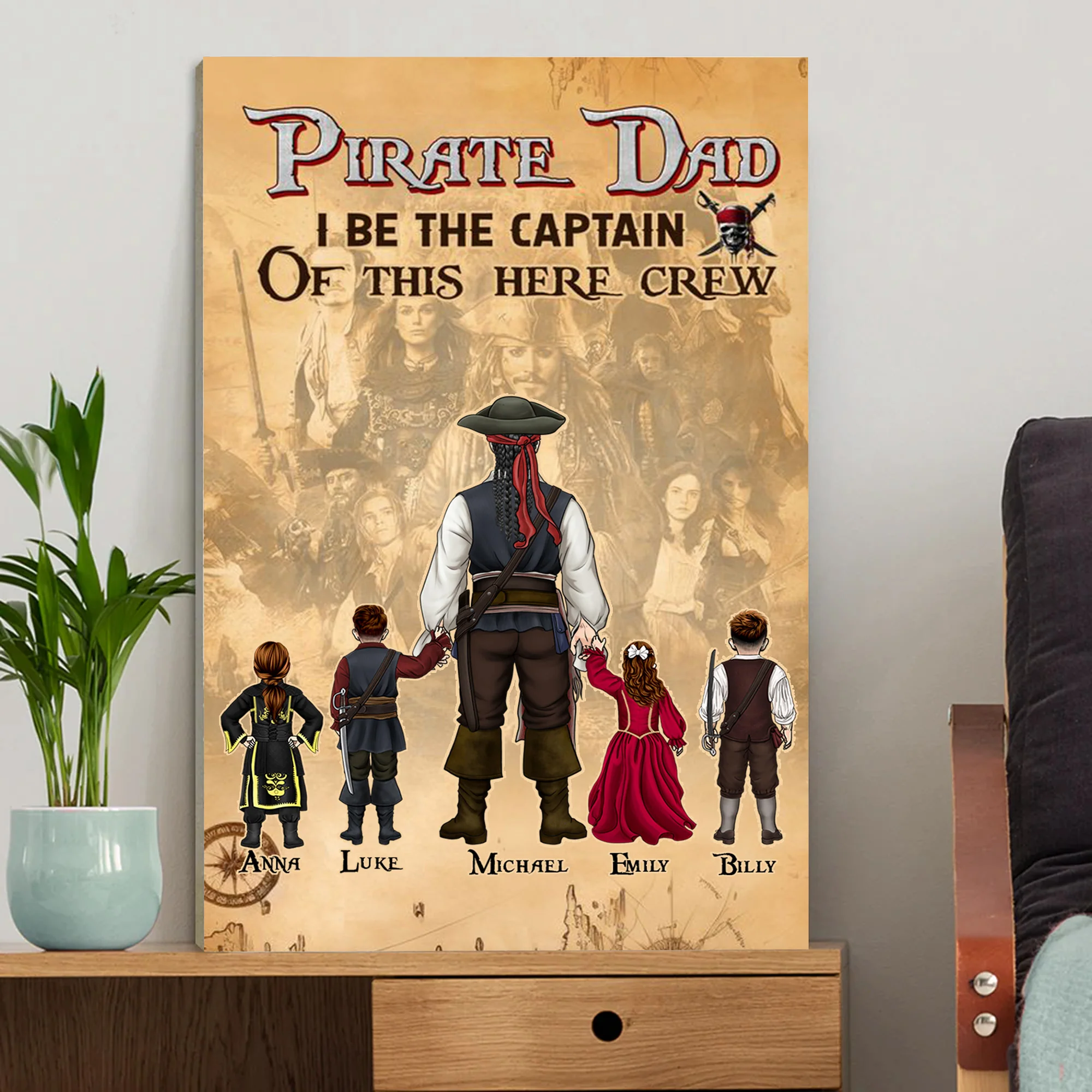 I Be The Captain Of This Crew Here - Gift For Dad - Personalized Canvas Poster - CL13 NA94 - Image 3