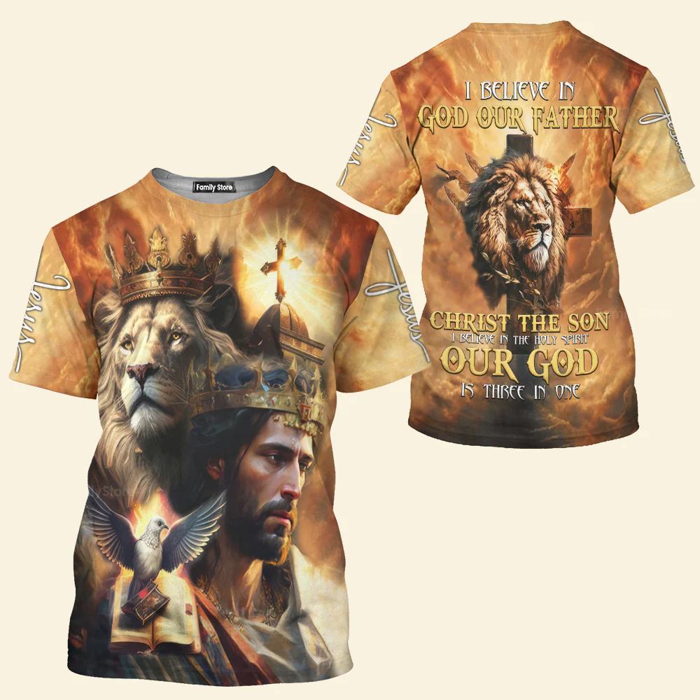 I Believe In God Our Father Christ The Son Jesus Lion - 3D TShirt - Image 2