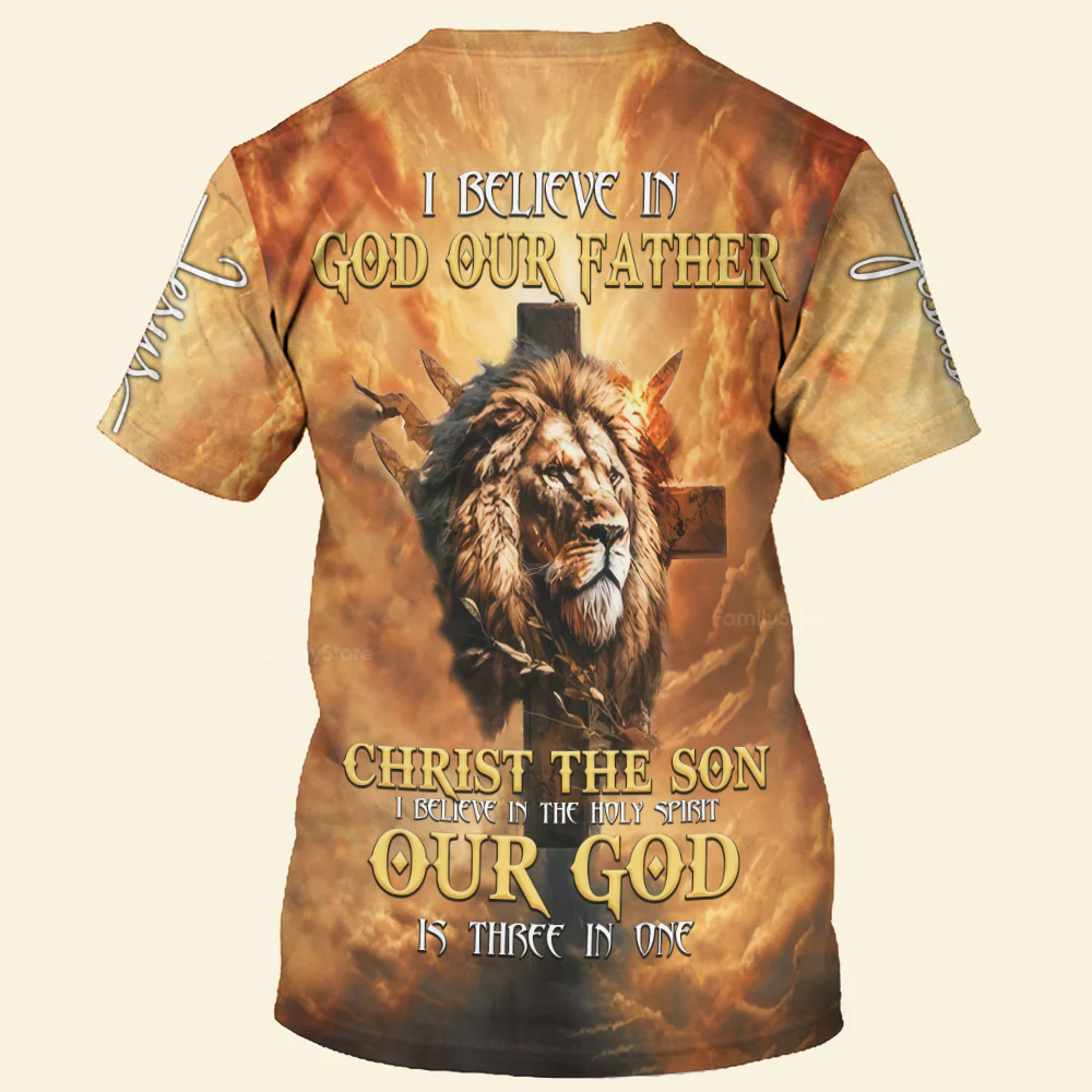 I Believe In God Our Father Christ The Son Jesus Lion - 3D TShirt - Image 3