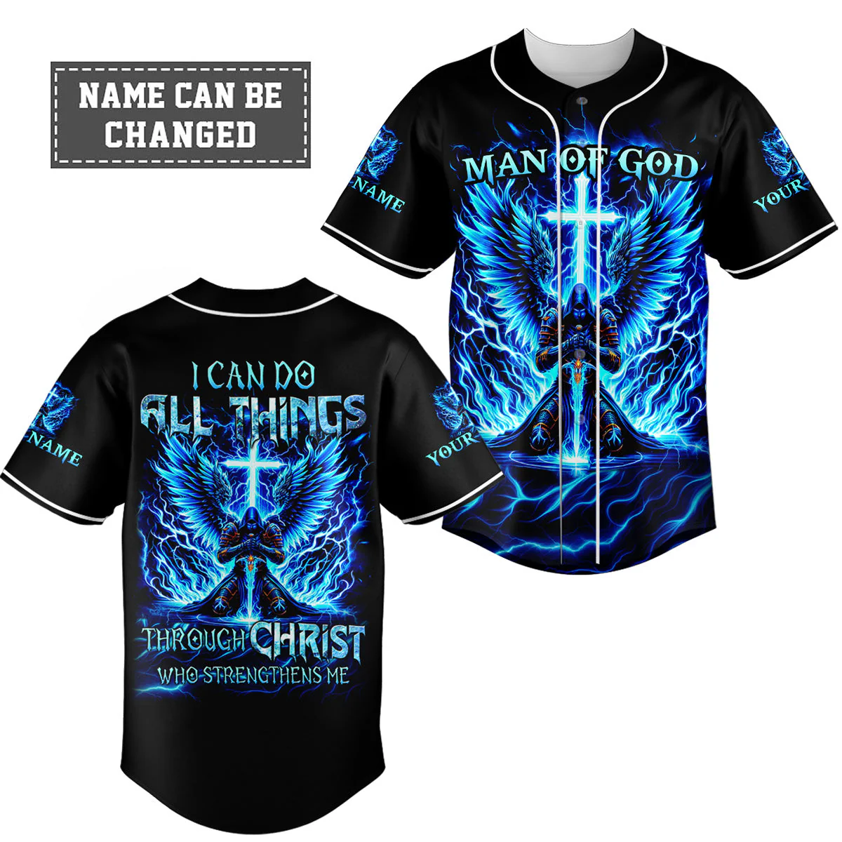 I Can Do All Things Lion Custom Name Baseball Jersey - Christant Gift For Him