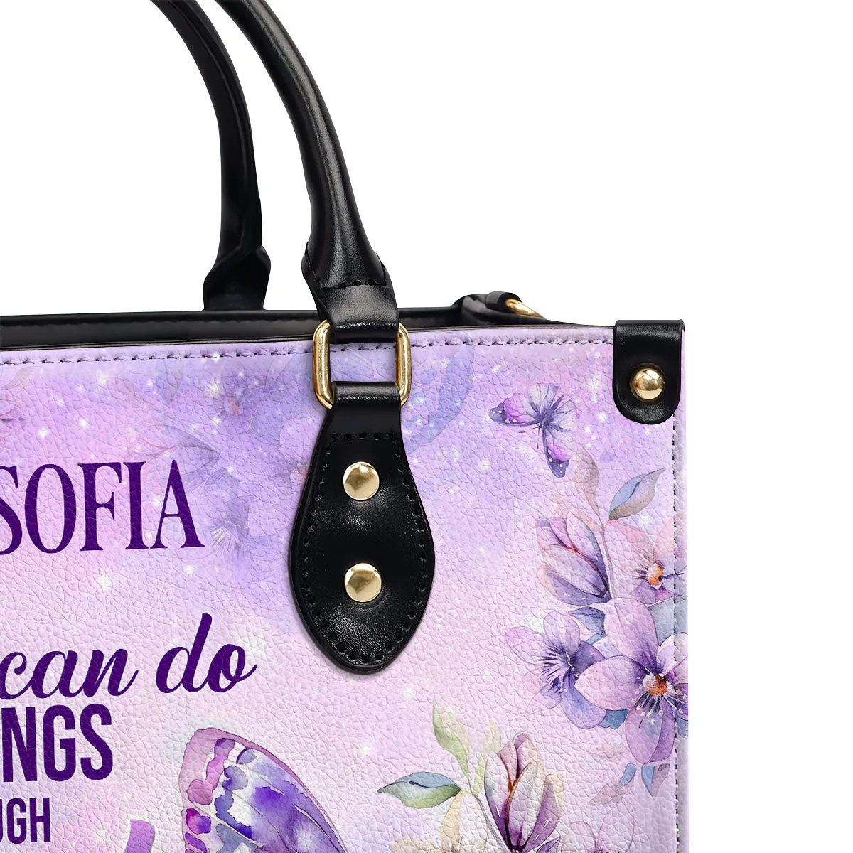 I Can Do All Things Through Christ - Custom Name Leather Handbag - Christian Gift For Women HD95 - Image 6