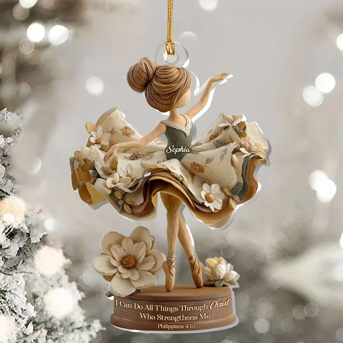 I Can Do All Things Through Christ Who Strengthens Me - Personalized 1-Layer Acrylic Ornament HL128 - Image 5
