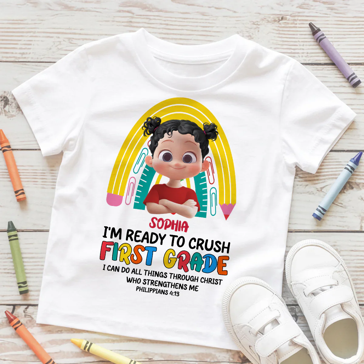 I Can Do All Things Through Christ Who Strengthens Me - Personalized Shirt - Back To School Gift For Christian Kids | GR29 TD118 - Image 2