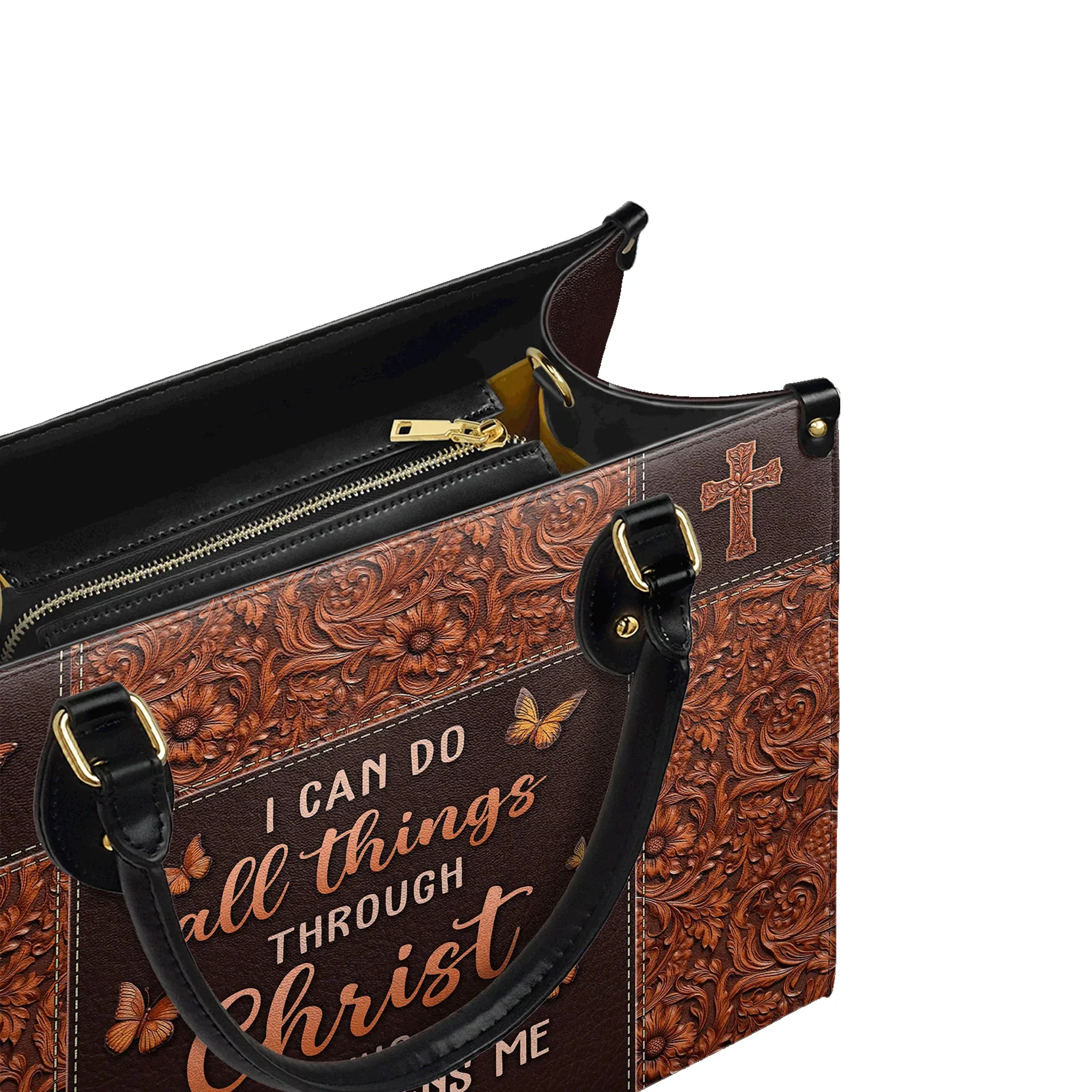 I Can Do All Things Through Philippians 4:13 Purse - Christian Leather Handbag - Image 2
