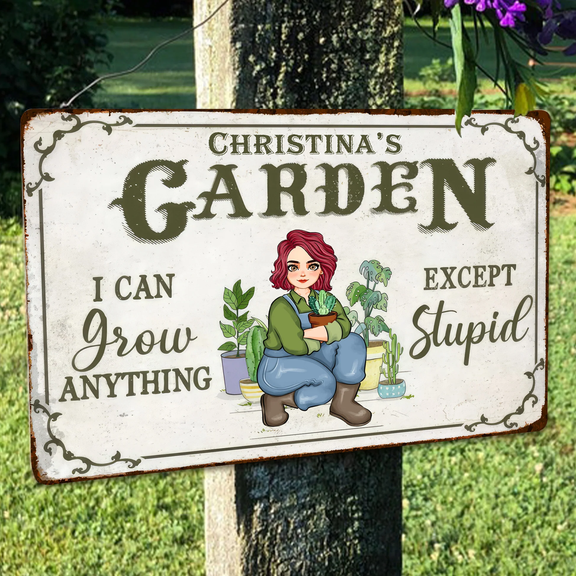 I Can Grow Anything Except Stupid - Personalized Metal Sign - Gift For Gardening Lovers, Gardeners | GR17 NH96 - Image 3