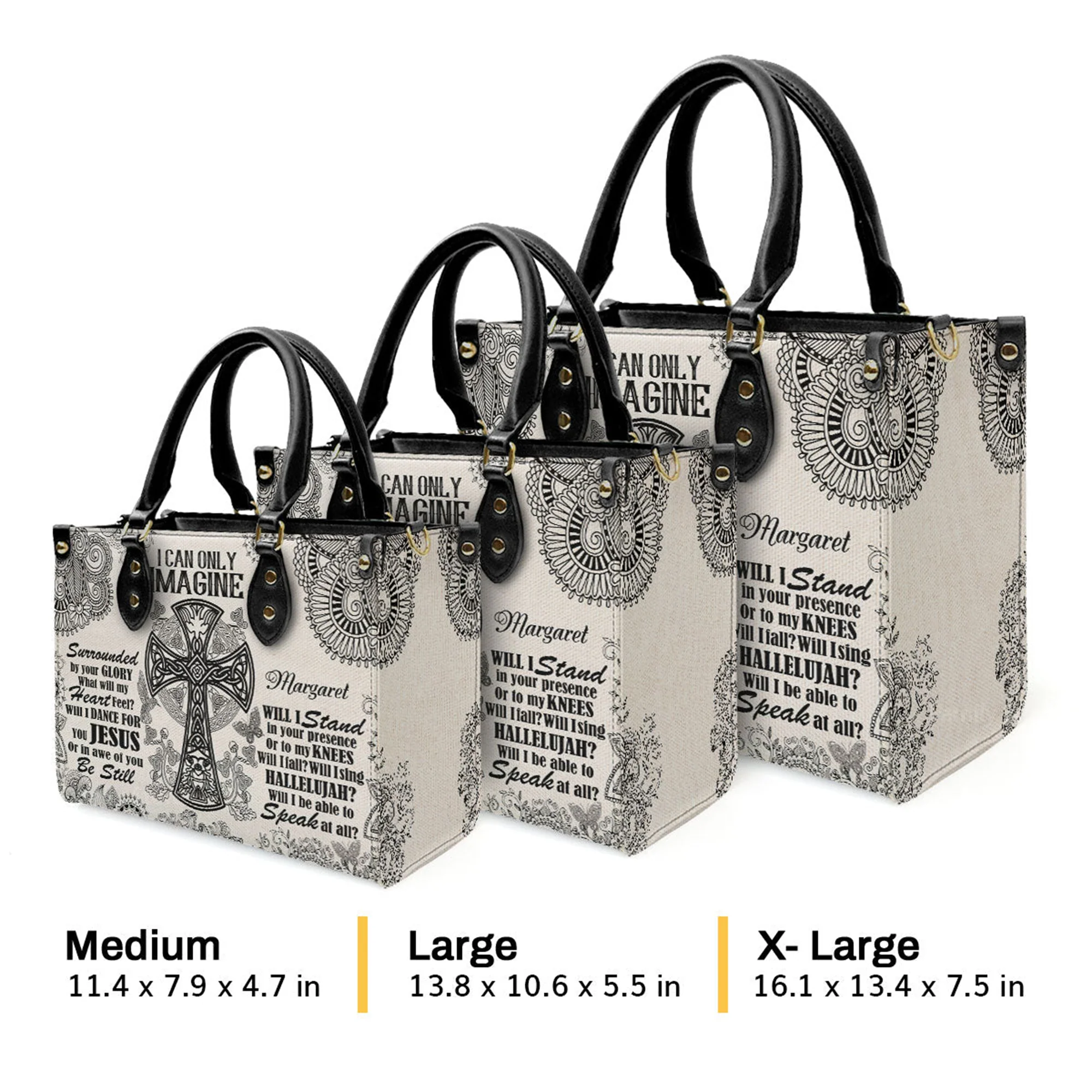 I Can Only Imagine - Personalized Leather Handbag With Handle - AT4081214 - Image 4