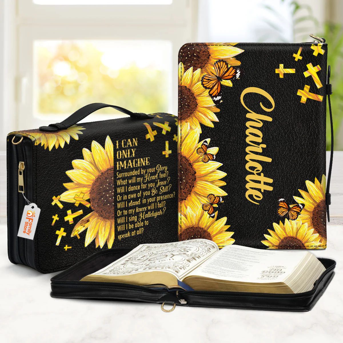 I Can Only Imagine Sunflower And Cross - Personalized Bible Covers - AT4080914 - Image 5