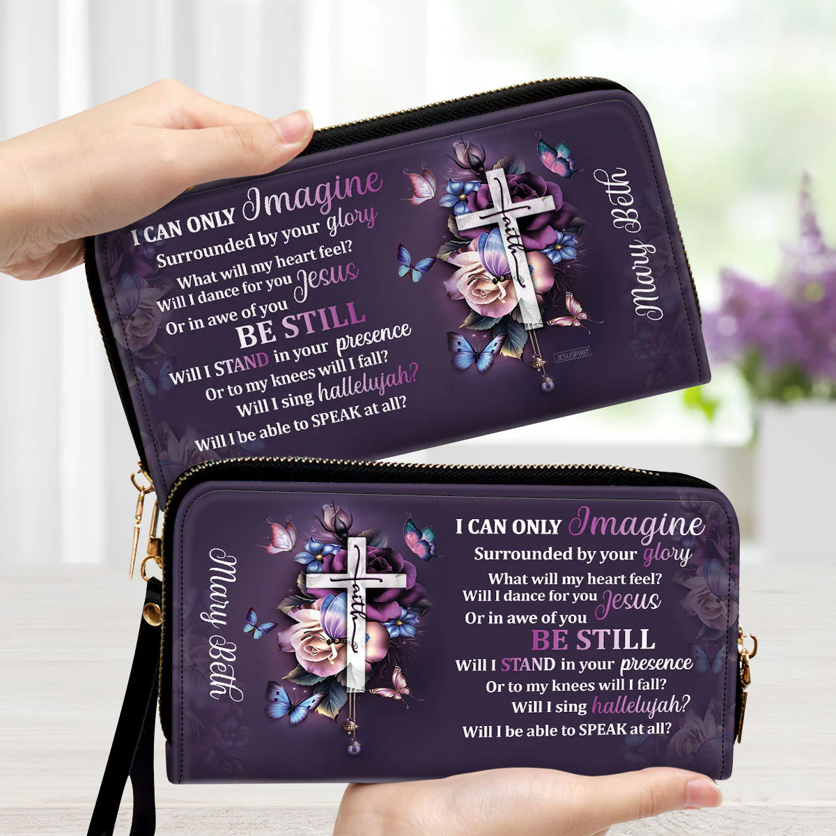 I Can Only Imagine - Thoughtful Gift For Christians - Personalized Leather Long Wallets - AT4080823 - Image 2