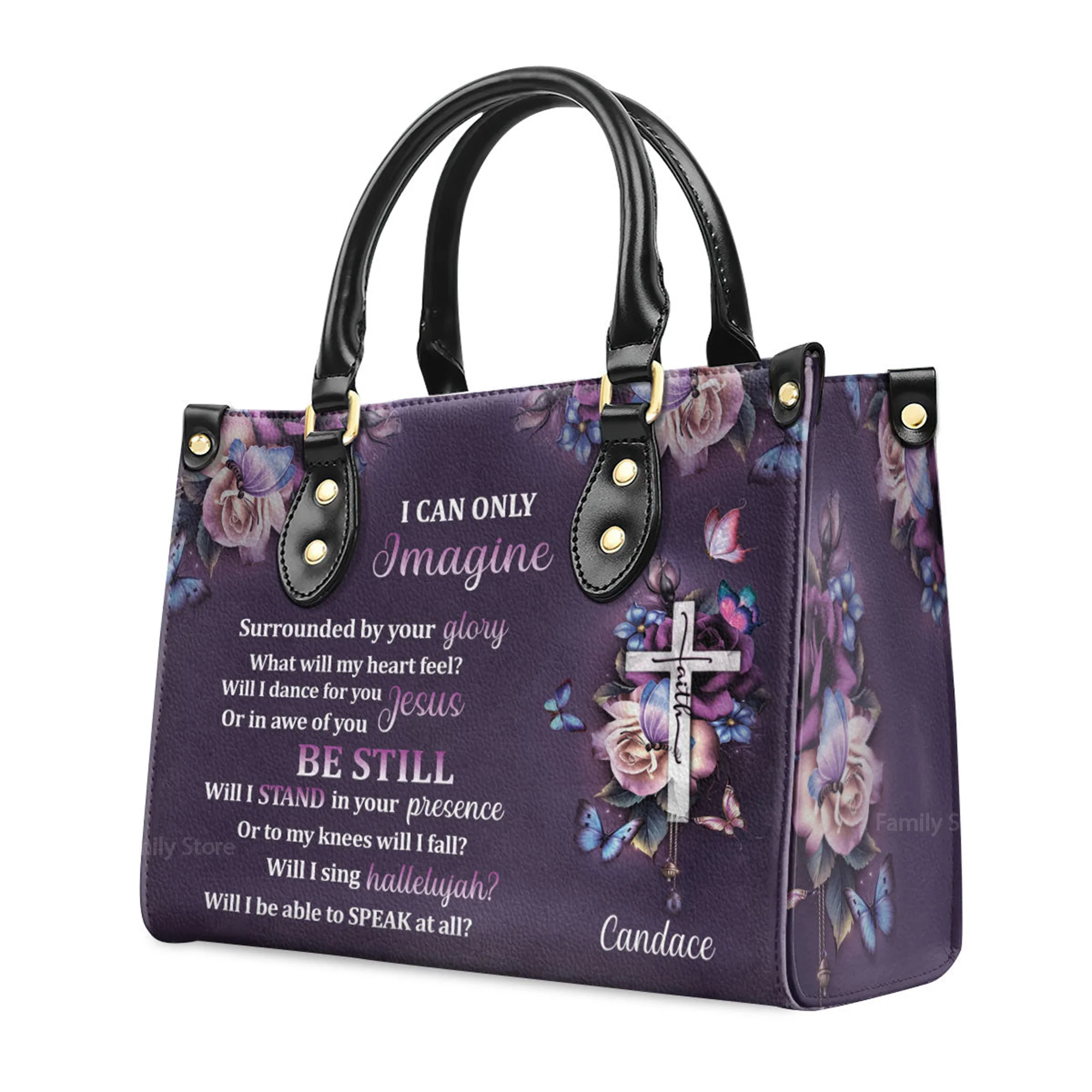 I Can Only Imagine - Thoughtful Gift For Christians - Personalized Leather Handbag With Handle - AT4080823 - Image 3