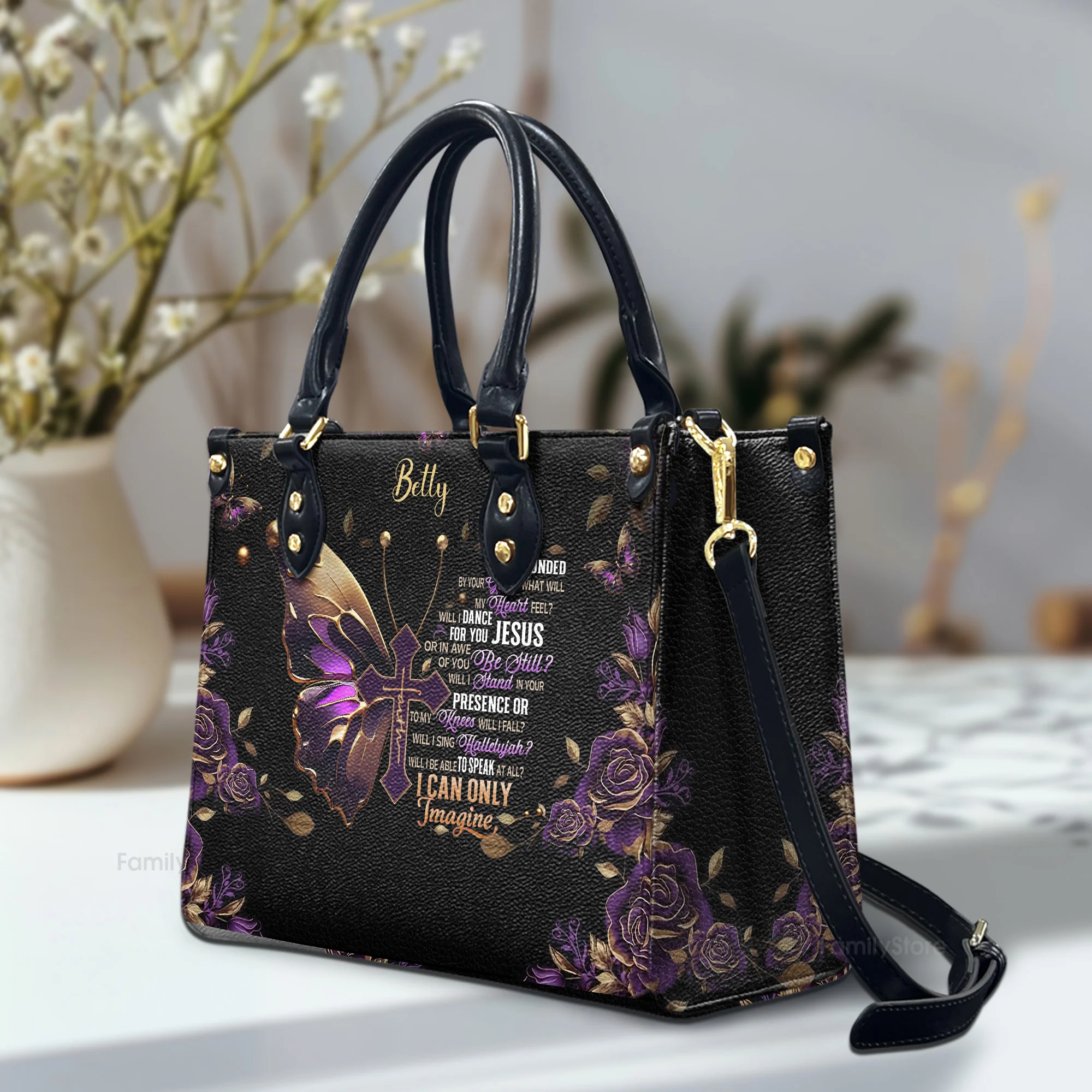 I Can Only Imagine - Unique Personalized Leather Handbag - AT4081213 - Image 2
