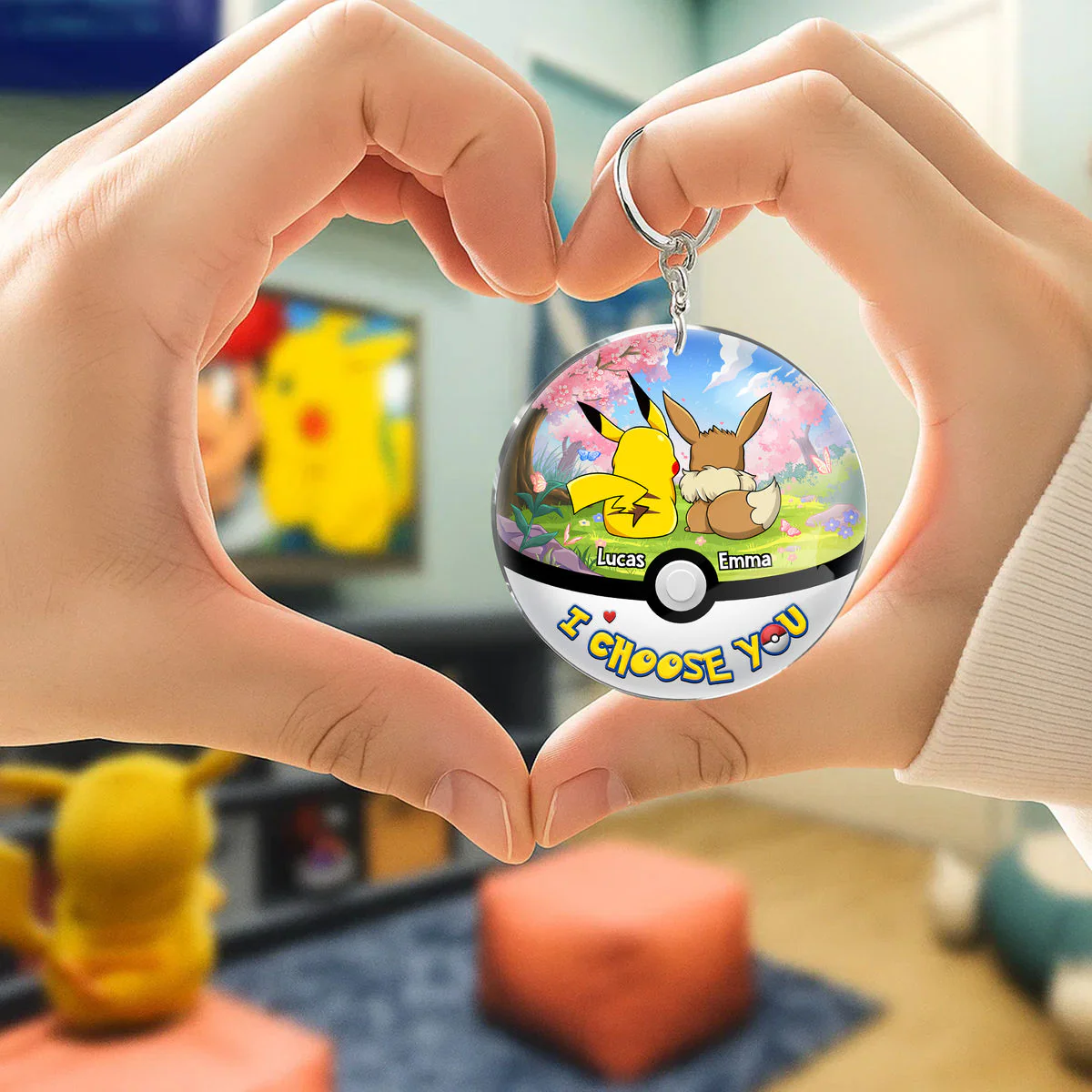 I Choose You - Personalized Acrylic Keychain - Gift for PoMo Couple,  Valentine | CL59.V3 HH01 - Image 4