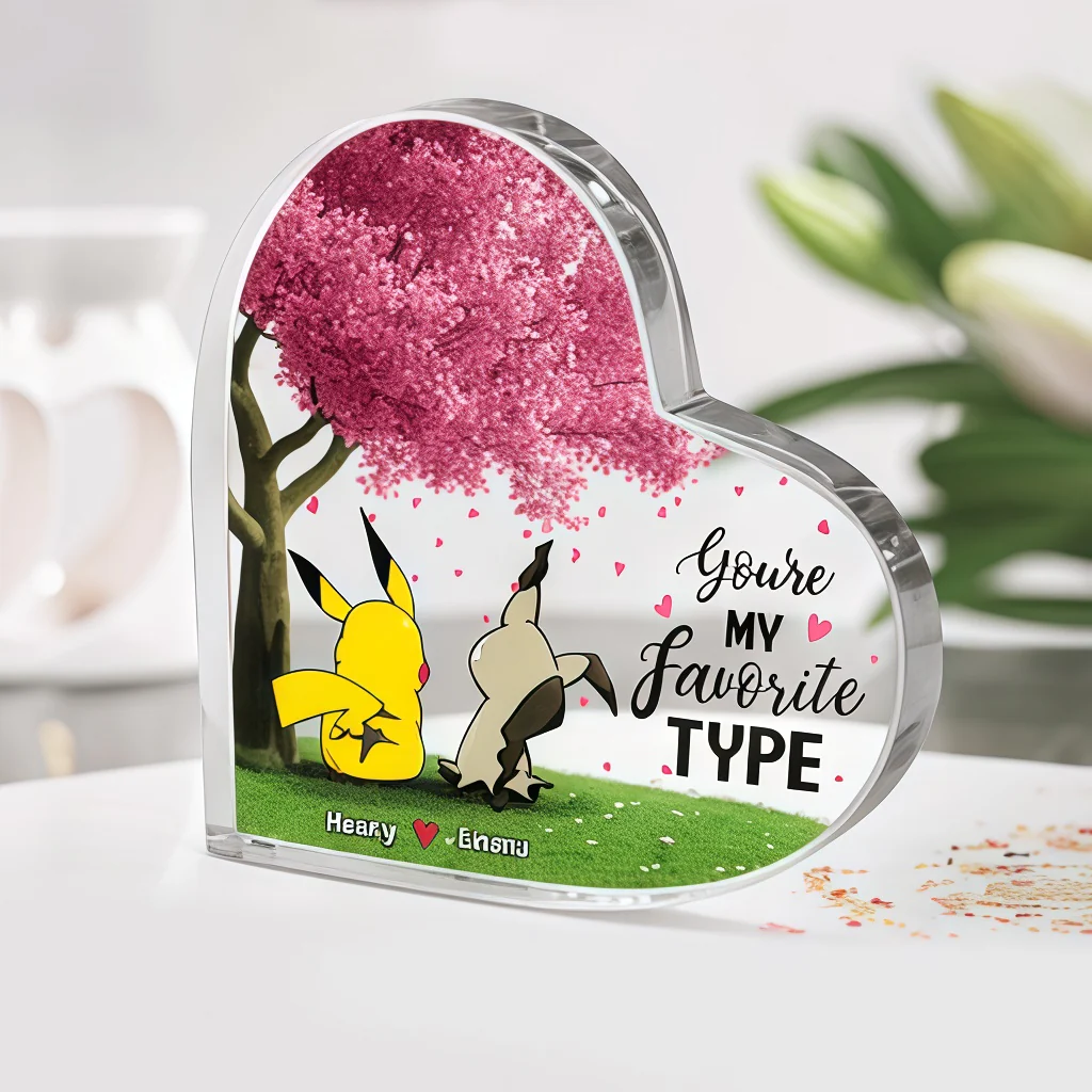 I Choose You - Personalized Heart-Shaped Acrylic Plaque - Gift for PoMo Couple | CL60.V2 HH01 - Image 3