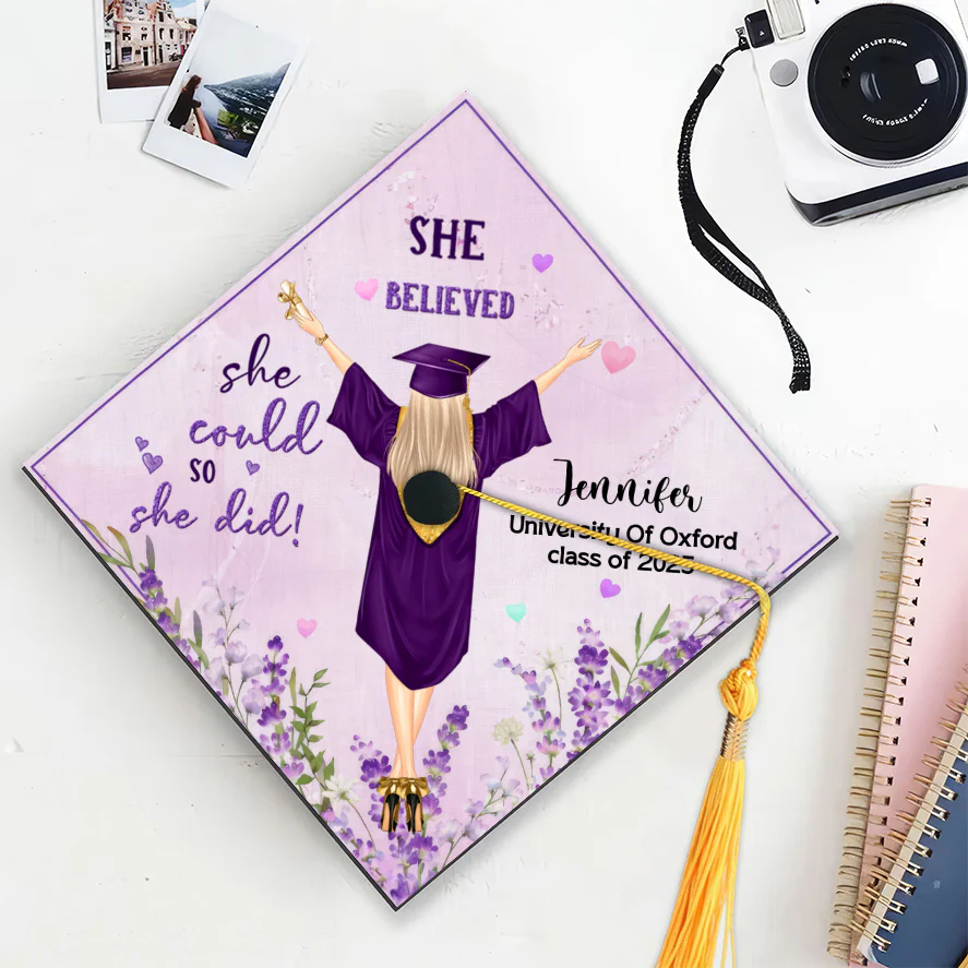 I Chose My Path But God Ordered My Steps - Personalized Graduation Cap Topper | GR4 NA94 - Image 4