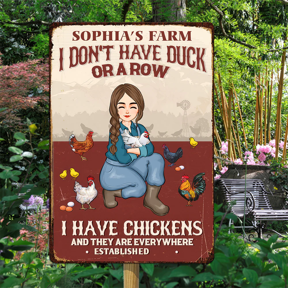 I Don't Have Duck Or A Row, I Have Chicken - Personalized Metal Sign - Funny Gifts For Farmer, Gifts For Farmer Animal Lover | GR17 NH96 - Image 3