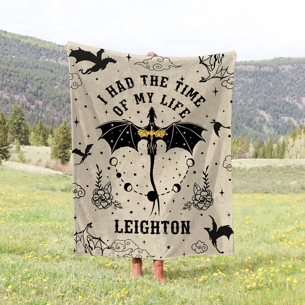 I Had The Time Of My Life - Personalised Blanket - Gift For Reader Dragon Lover, Christmas HH01 - Image 5
