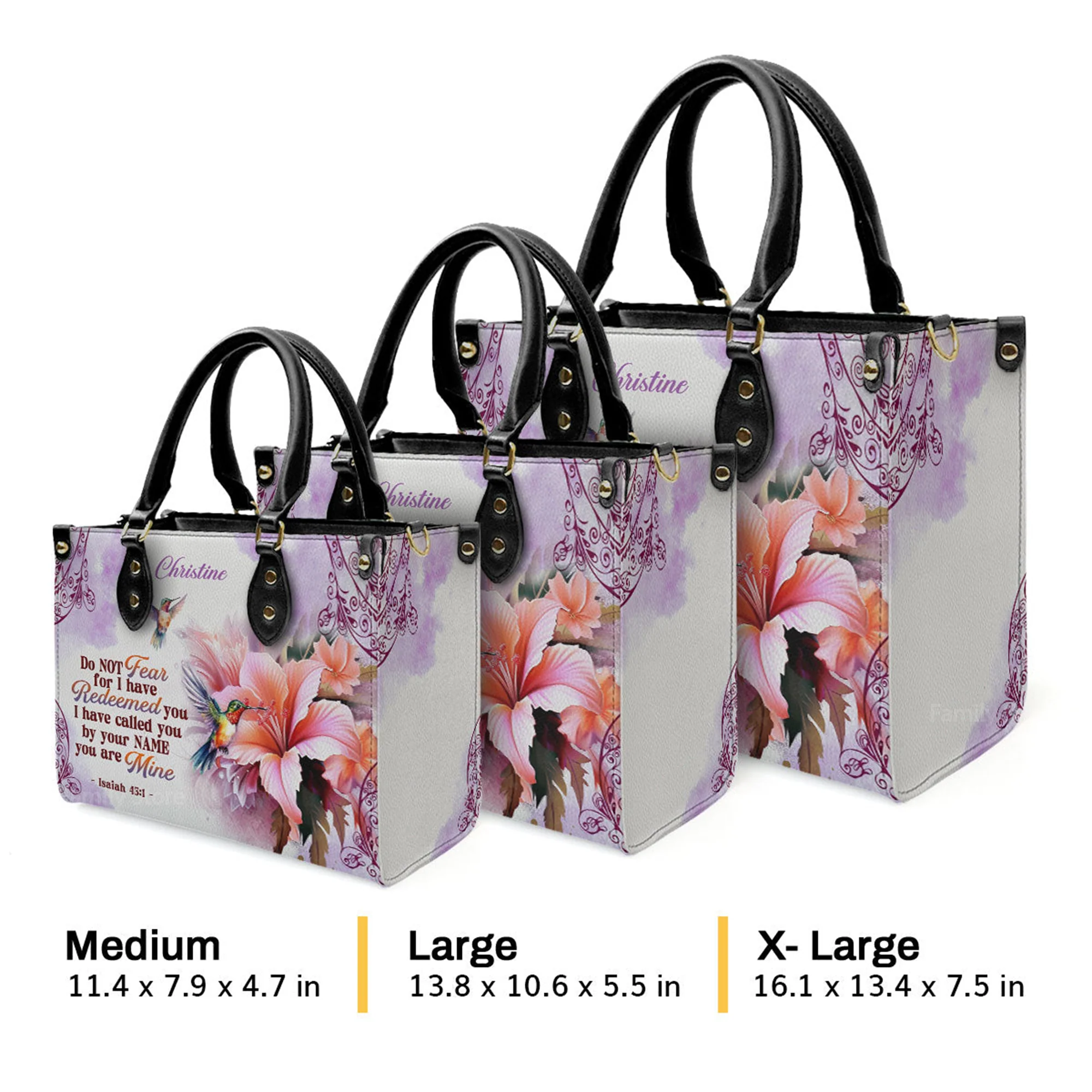 I Have Called You By Your name - Personalized Leather Handbag With Handle - AT4081308 - Image 4