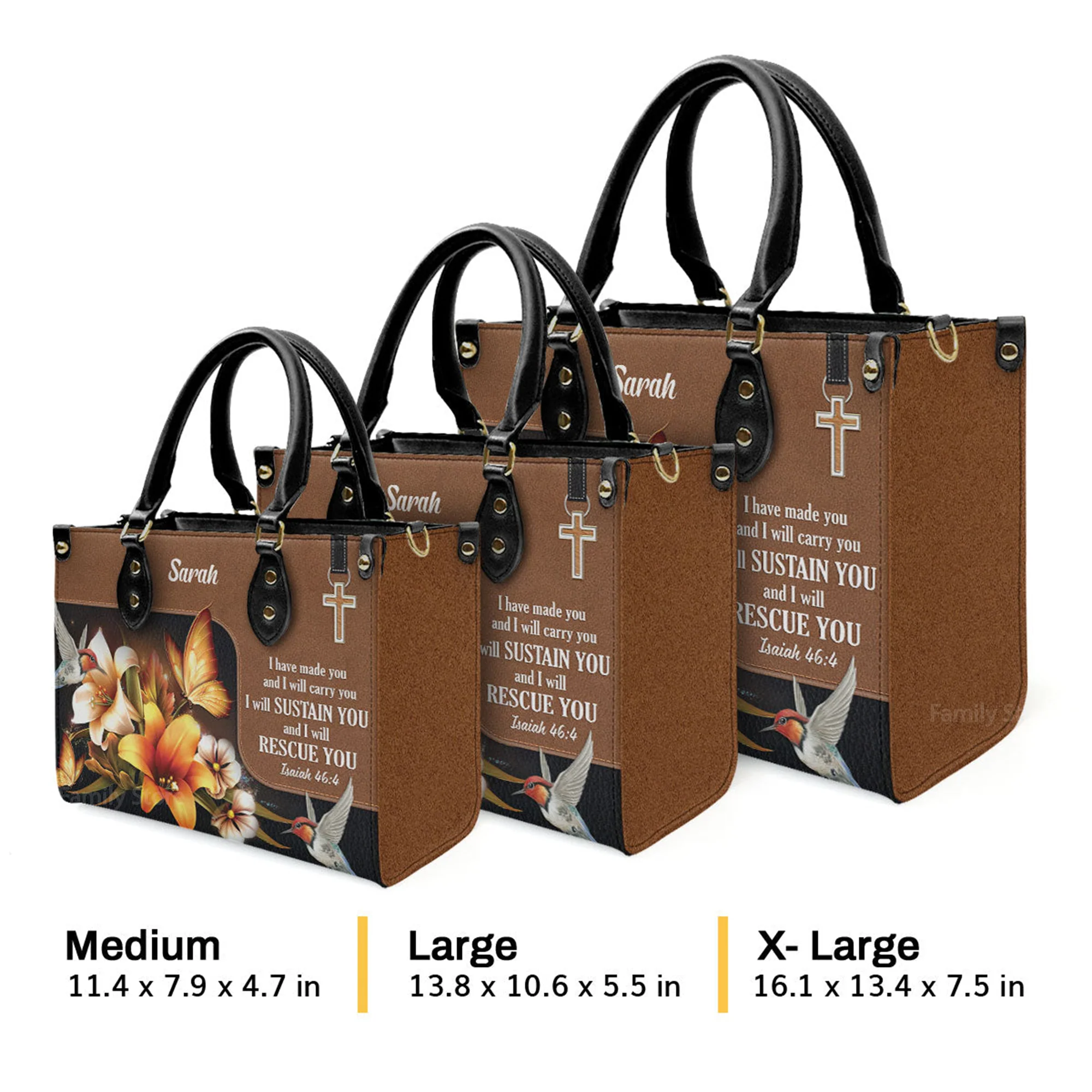 I Have Made You And I Will Carry You - Thoughtful Gift For Christians - Personalized Leather Handbag With Handle - AT4080719 - Image 4
