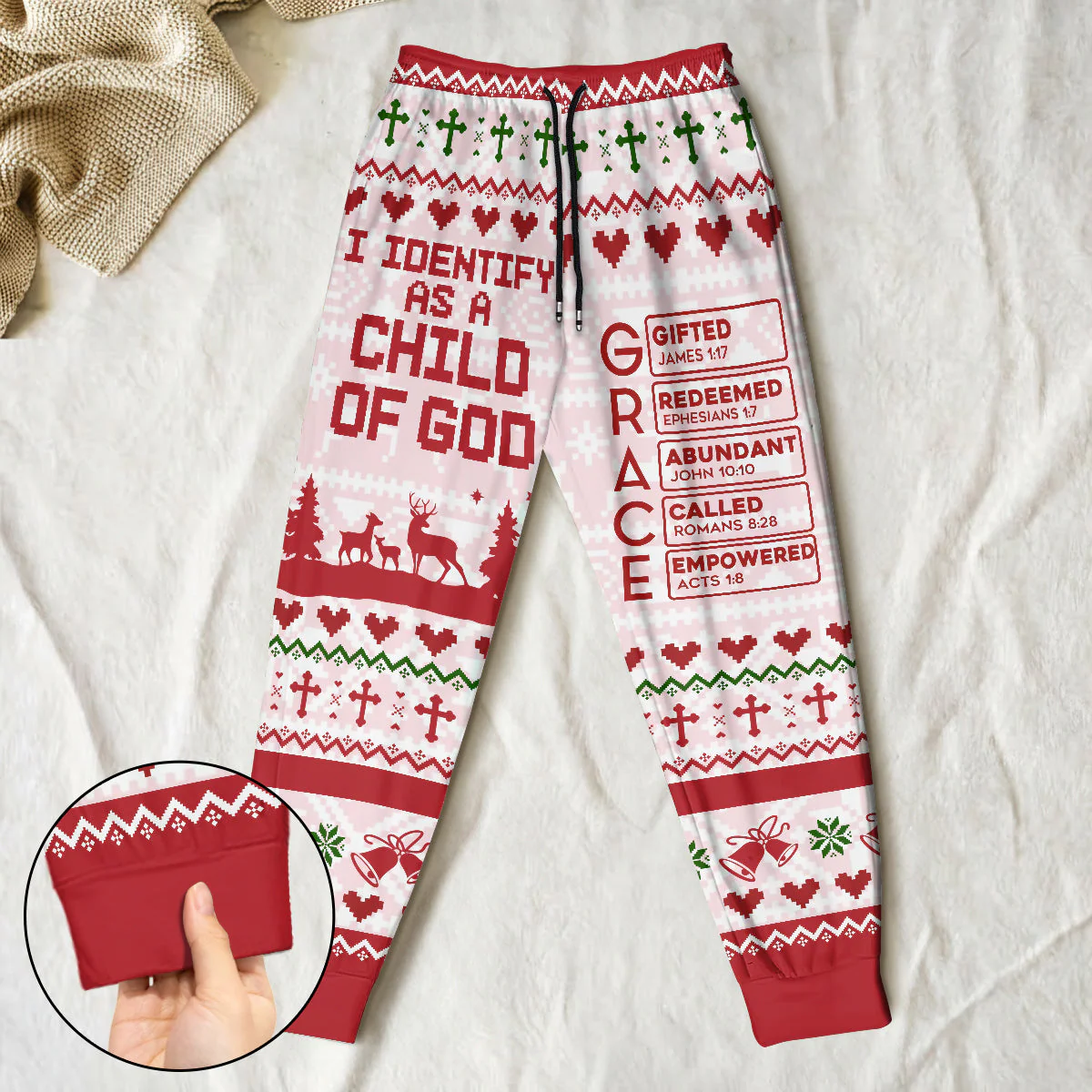 I Identify As A Child Of God - Personalized Sweatpants - Gift for Christmas TD118