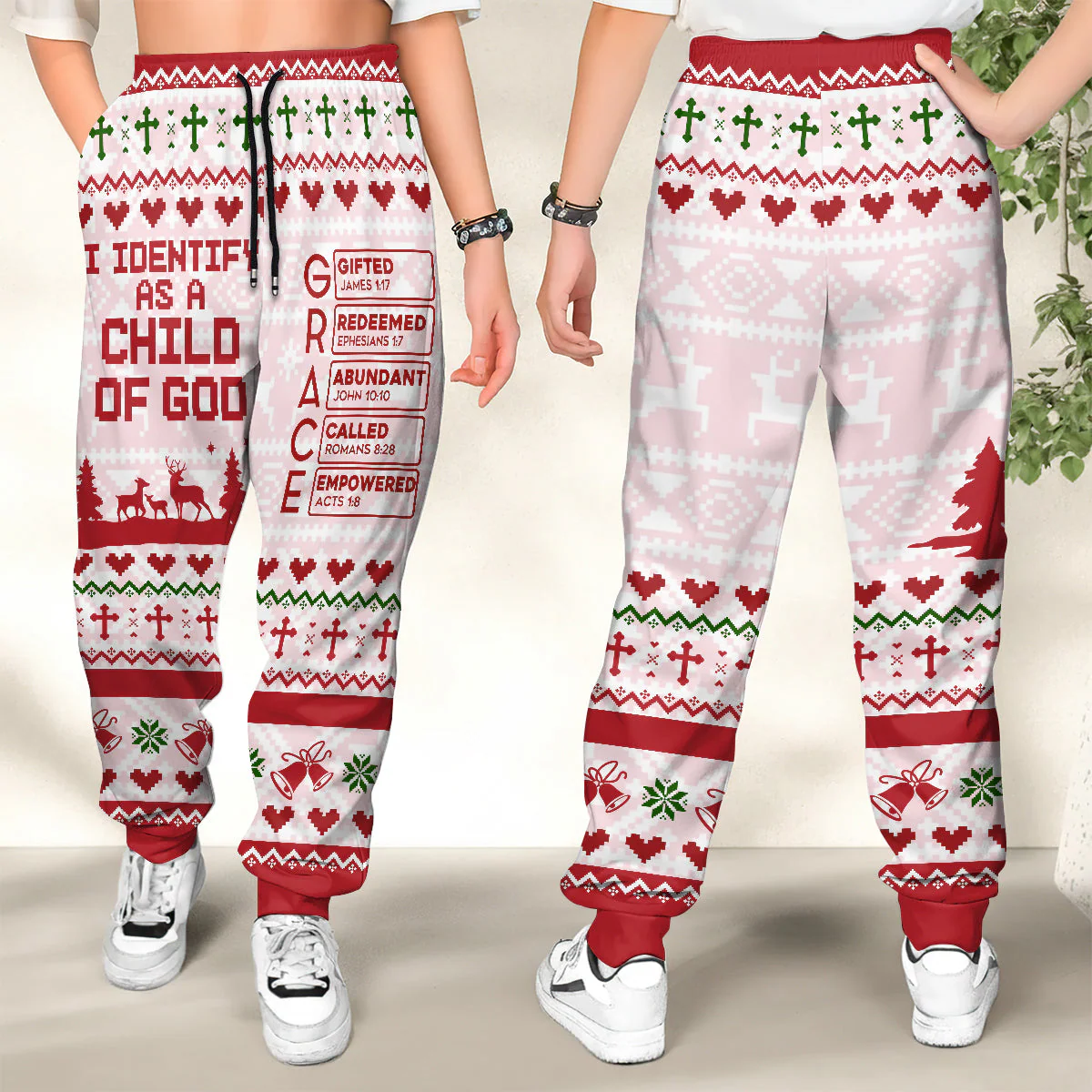 I Identify As A Child Of God - Personalized Sweatpants - Gift for Christmas TD118 - Image 2