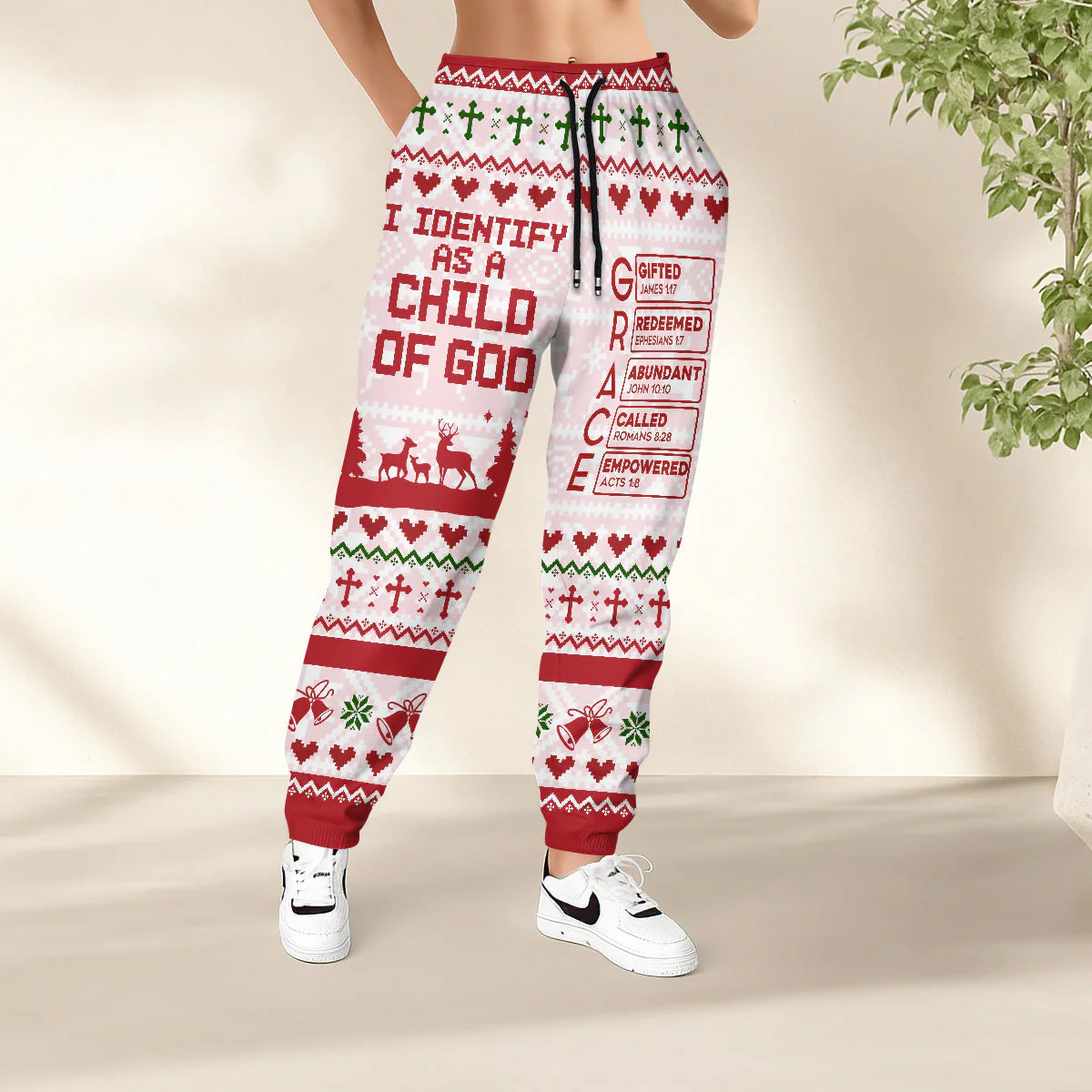 I Identify As A Child Of God - Personalized Sweatpants - Gift for Christmas TD118 - Image 3