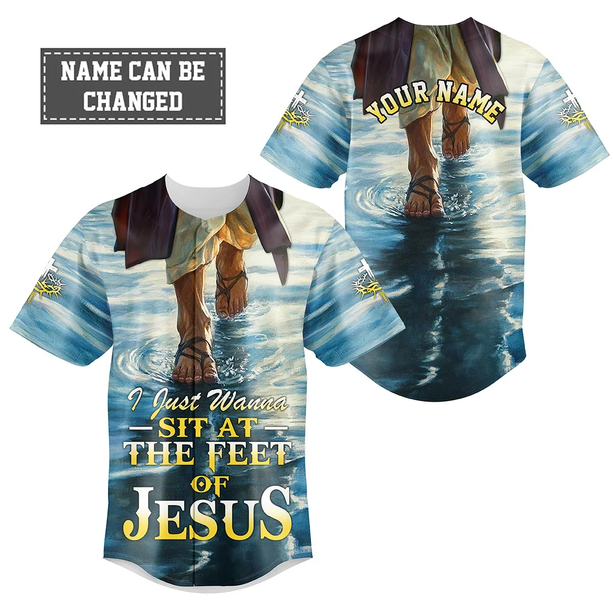 I Just Wanna Sit At The Feet Of Jesus Custom Name Baseball Jersey - Christant Gift For Him