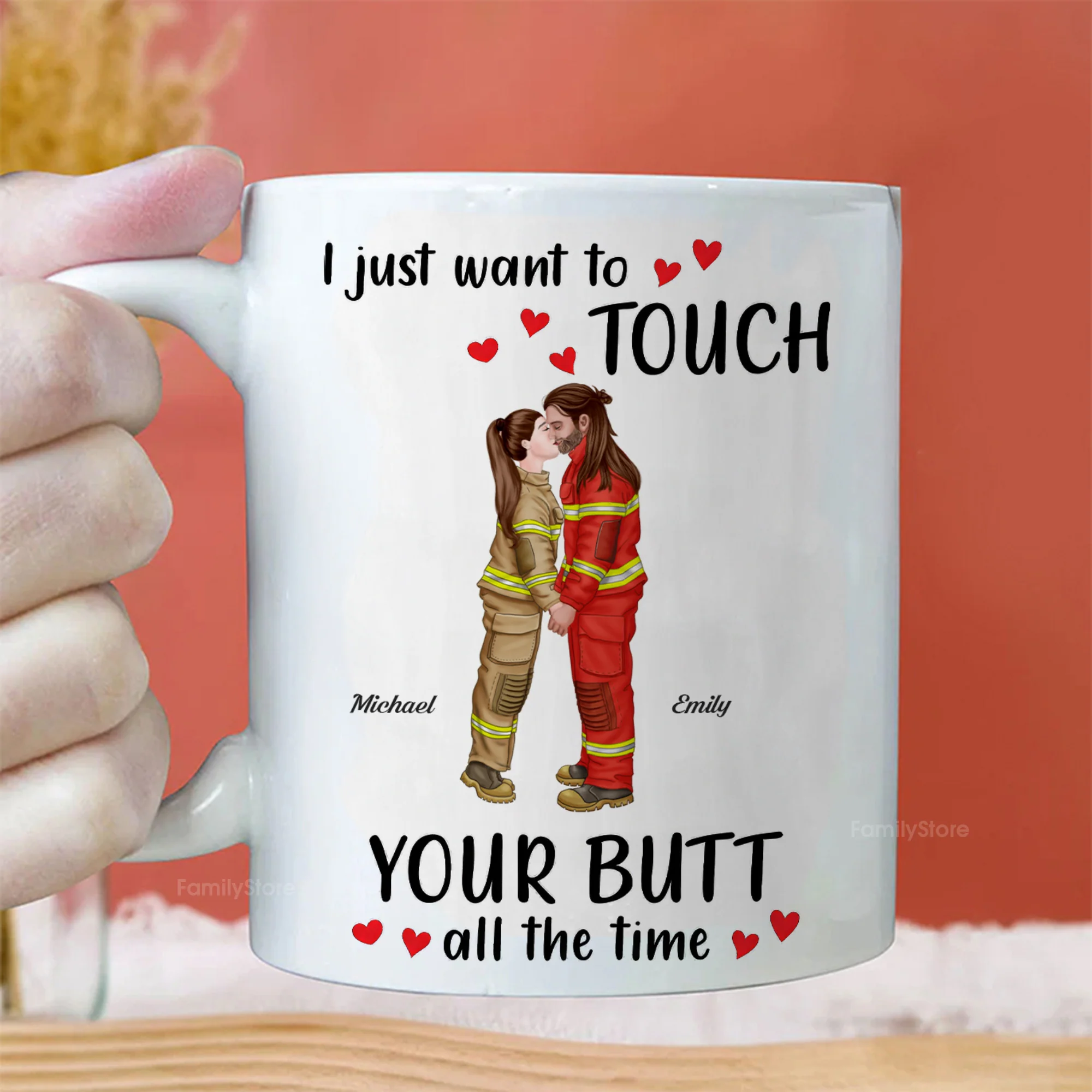 I Just Want To Touch Your B*tt All The Time - Personalized Ceramic Mug - Gift For Couple, Husband Wife - CL30 NH96 - Image 4