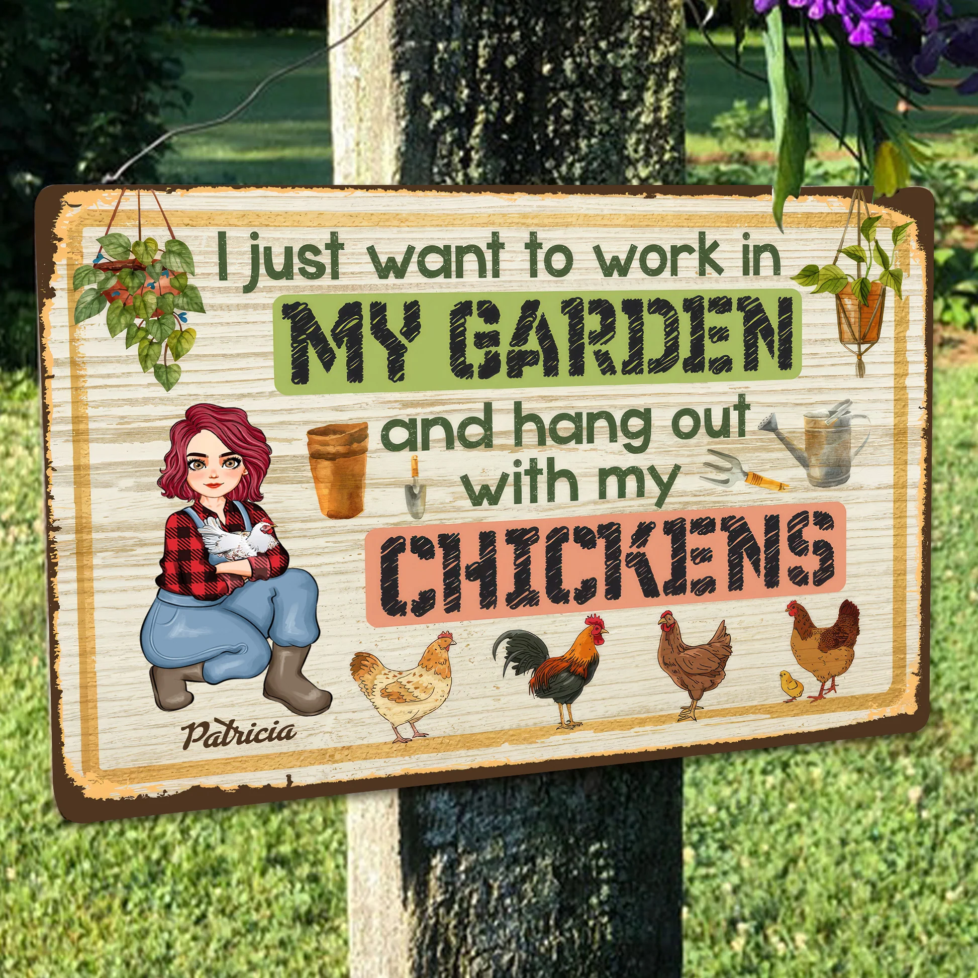 I Just Want To Work In My Garden - Personalized Metal Sign - Gift For Mom, Grandma, Mothers Day, Sister, Bestie, Plant Lovers | GR17 NA94 - Image 3