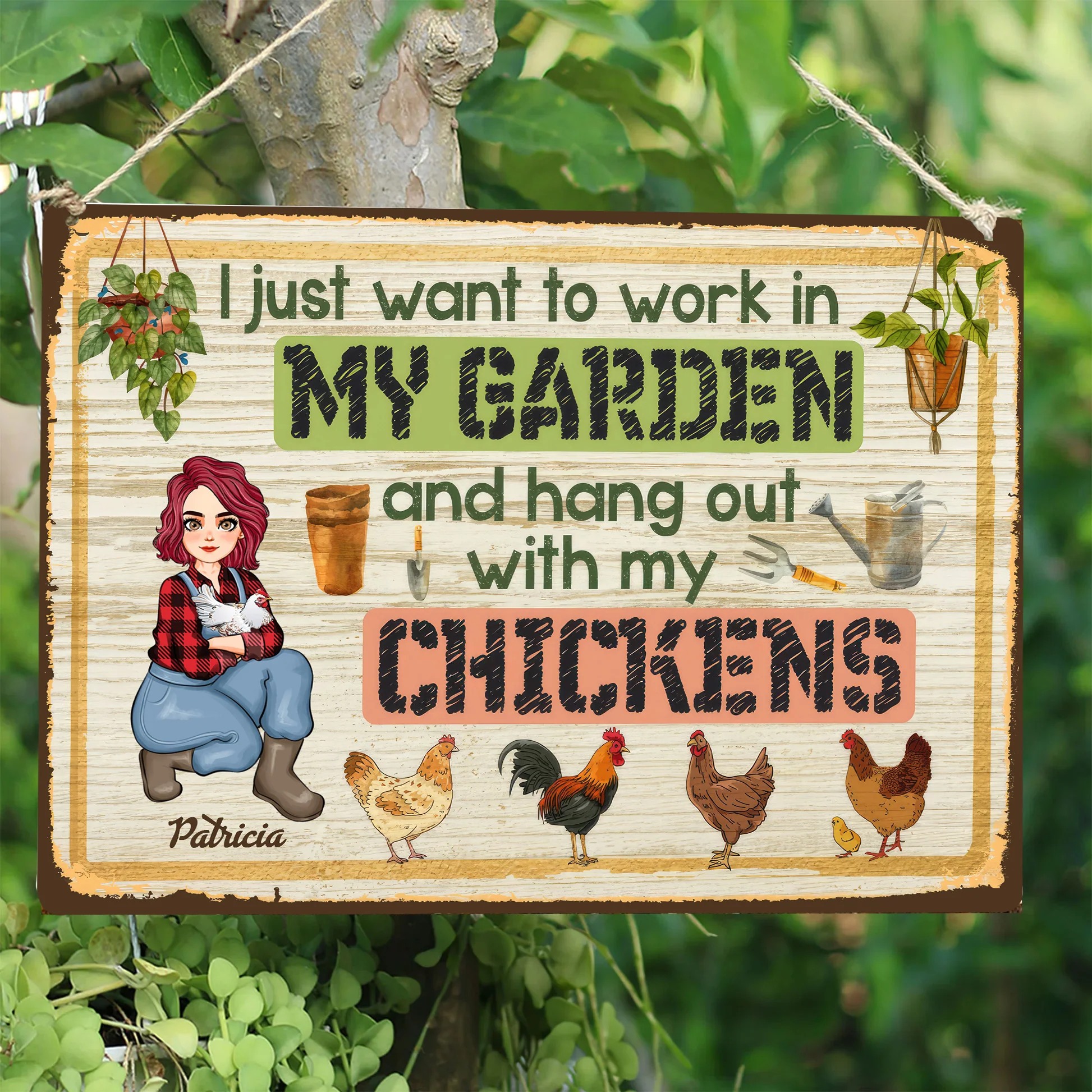 I Just Want To Work In My Garden - Personalized Metal Sign - Gift For Mom, Grandma, Mothers Day, Sister, Bestie, Plant Lovers | GR17 NA94 - Image 4