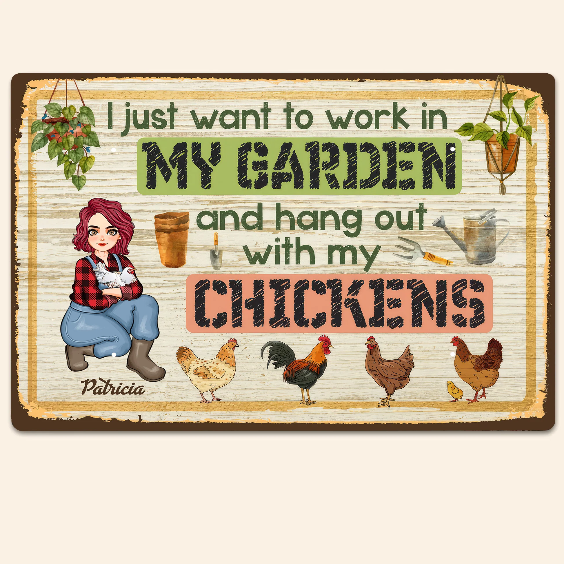 I Just Want To Work In My Garden - Personalized Metal Sign - Gift For Mom, Grandma, Mothers Day, Sister, Bestie, Plant Lovers | GR17 NA94 - Image 5