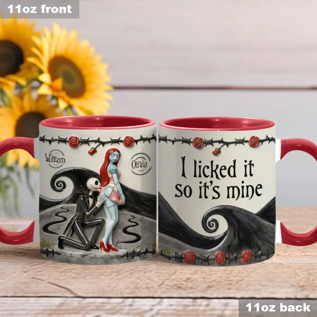 I Licked It So It's Mine - Personalized Accent Mug - Gift For Couple, Christmas, Valentine HH01 - Image 2
