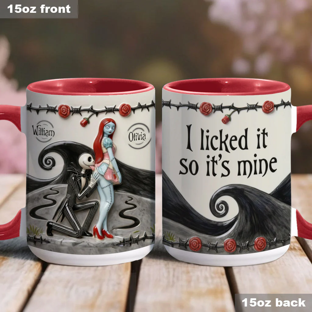 I Licked It So It's Mine - Personalized Accent Mug - Gift For Couple, Christmas, Valentine HH01 - Image 3