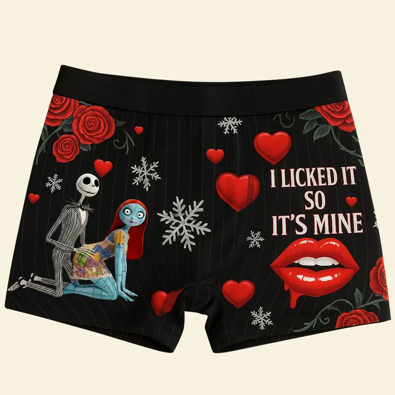 I Licked It So It's Mine (Ver 2) - Personalized Men's Boxers - Christmas Gift For Spooky Couple, Him HH01 - Image 3