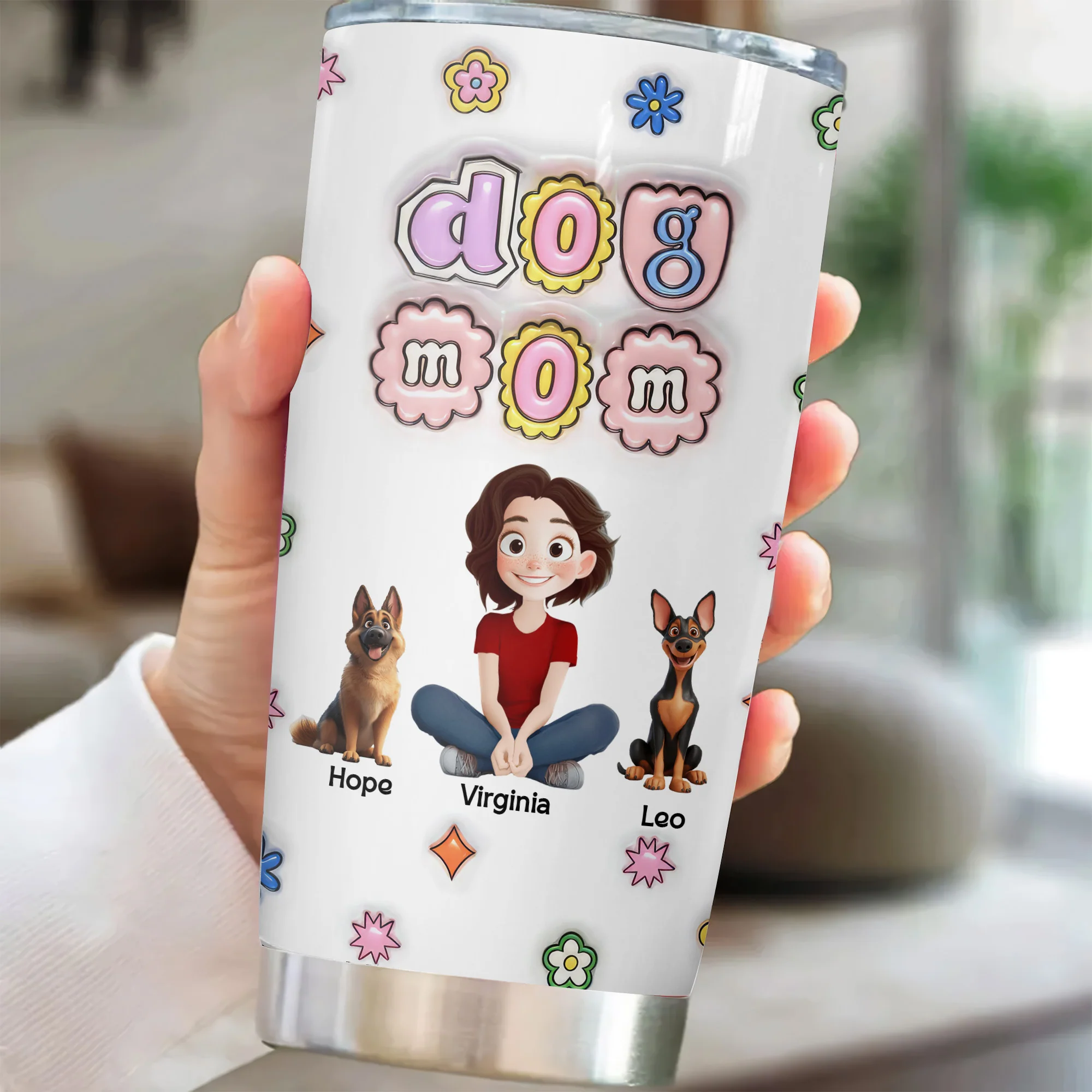 I Love Being A Dog Mom 3D Inflated Effect Cartoon Dog - Personalized Tumbler Cup - Gift for Pet Owners, Pet Lovers, Dog Mom | CLP15 NH96 - Image 2