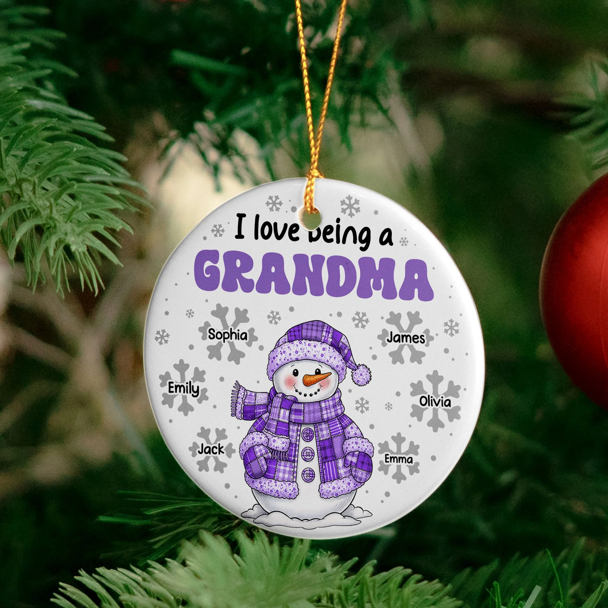 I Love Being A Grandma - Personalized Ceramic Ornament - Christmas Gifts For Grandma, Mom NL122 - Image 4