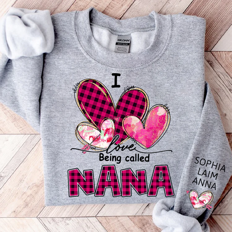 I Love Being Called Mimi Pink Tone - Personalized Sweatshirt With Design On Sleeve - Gift For Mom, Grandma | HN02 - Image 4