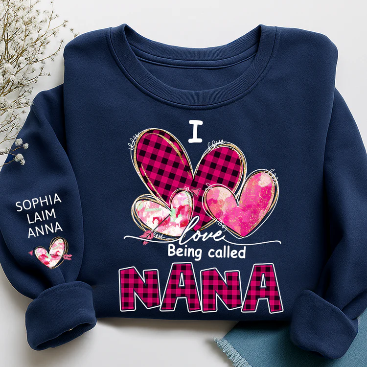 I Love Being Called Mimi Pink Tone - Personalized Sweatshirt With Design On Sleeve - Gift For Mom, Grandma | HN02 - Image 6