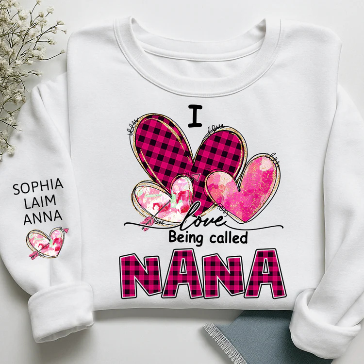 I Love Being Called Mimi Pink Tone - Personalized Sweatshirt With Design On Sleeve - Gift For Mom, Grandma | HN02 - Image 9