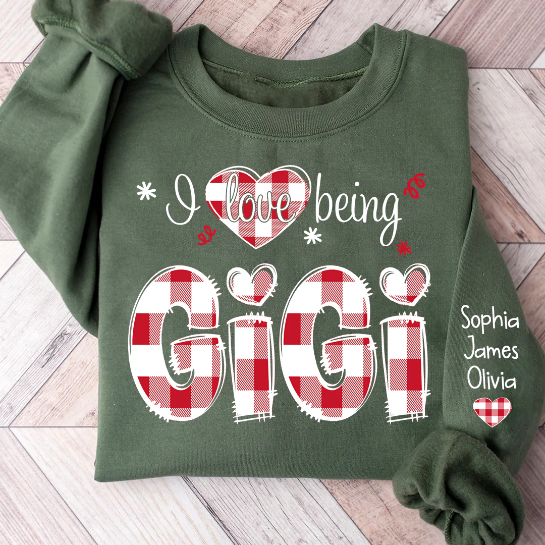 I Love Being Gigi - Personalized Sweatshirt With Design On Sleeve - Gift For Grandma, Mom | HN02 - Image 2