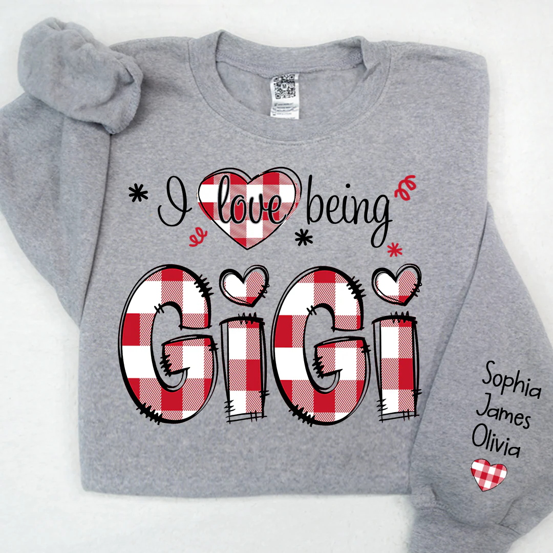 I Love Being Gigi - Personalized Sweatshirt With Design On Sleeve - Gift For Grandma, Mom | HN02 - Image 5