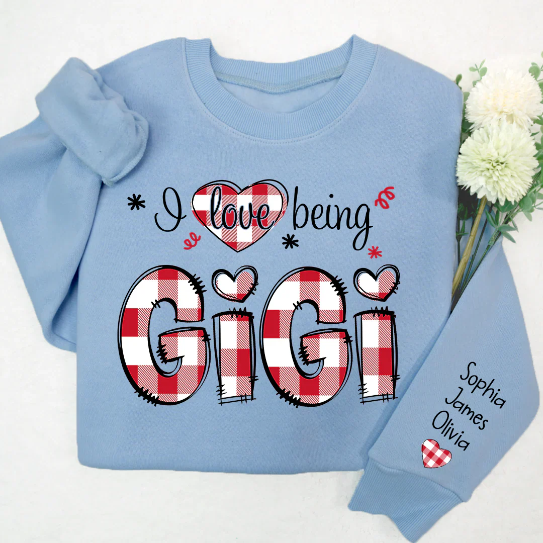 I Love Being Gigi - Personalized Sweatshirt With Design On Sleeve - Gift For Grandma, Mom | HN02 - Image 6