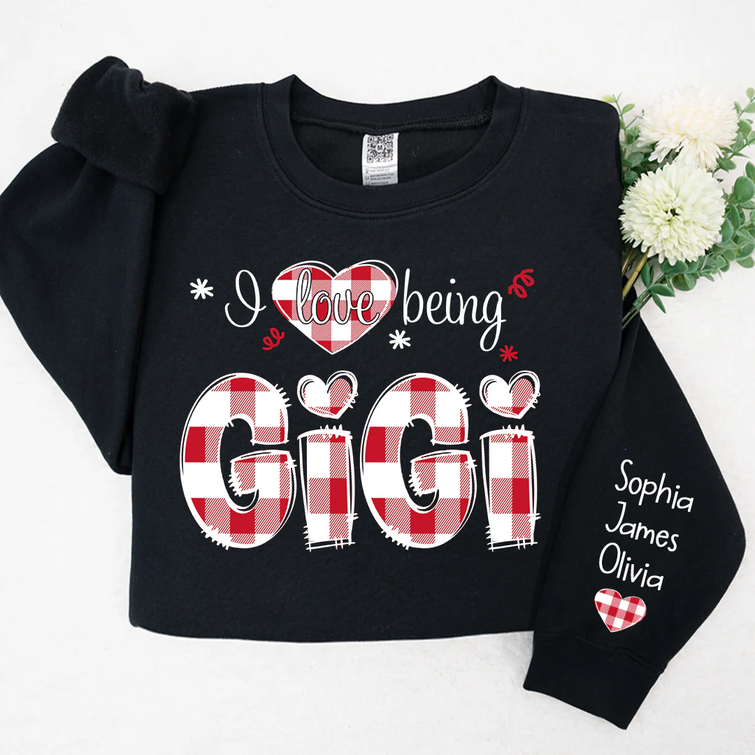 I Love Being Gigi - Personalized Sweatshirt With Design On Sleeve - Gift For Grandma, Mom | HN02 - Image 7