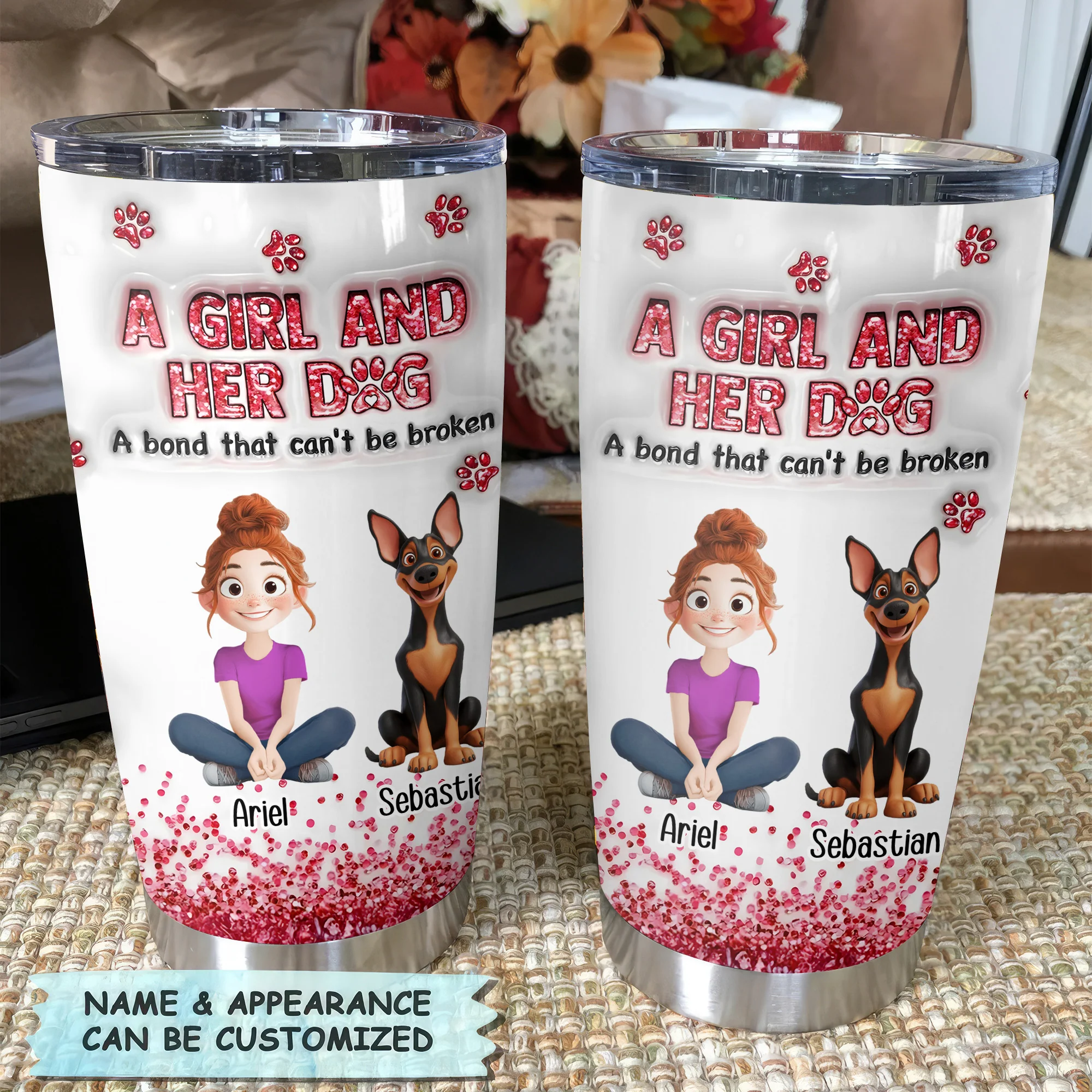 I Love My Dog Forever 3D Inflated Effect Cartoon Dog - Personalized Tumbler Cup - Gift for Pet Owners, Pet Lovers, Dog Mom | CLP15 NH96 - Image 4