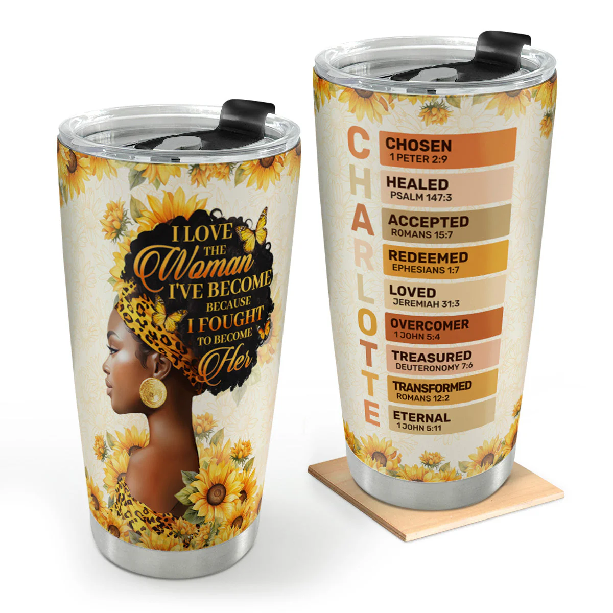 I Love The Woman I’ve Become - Personalized Stainless Steel Tumbler - Gift For Her, Mom, Wife HD95