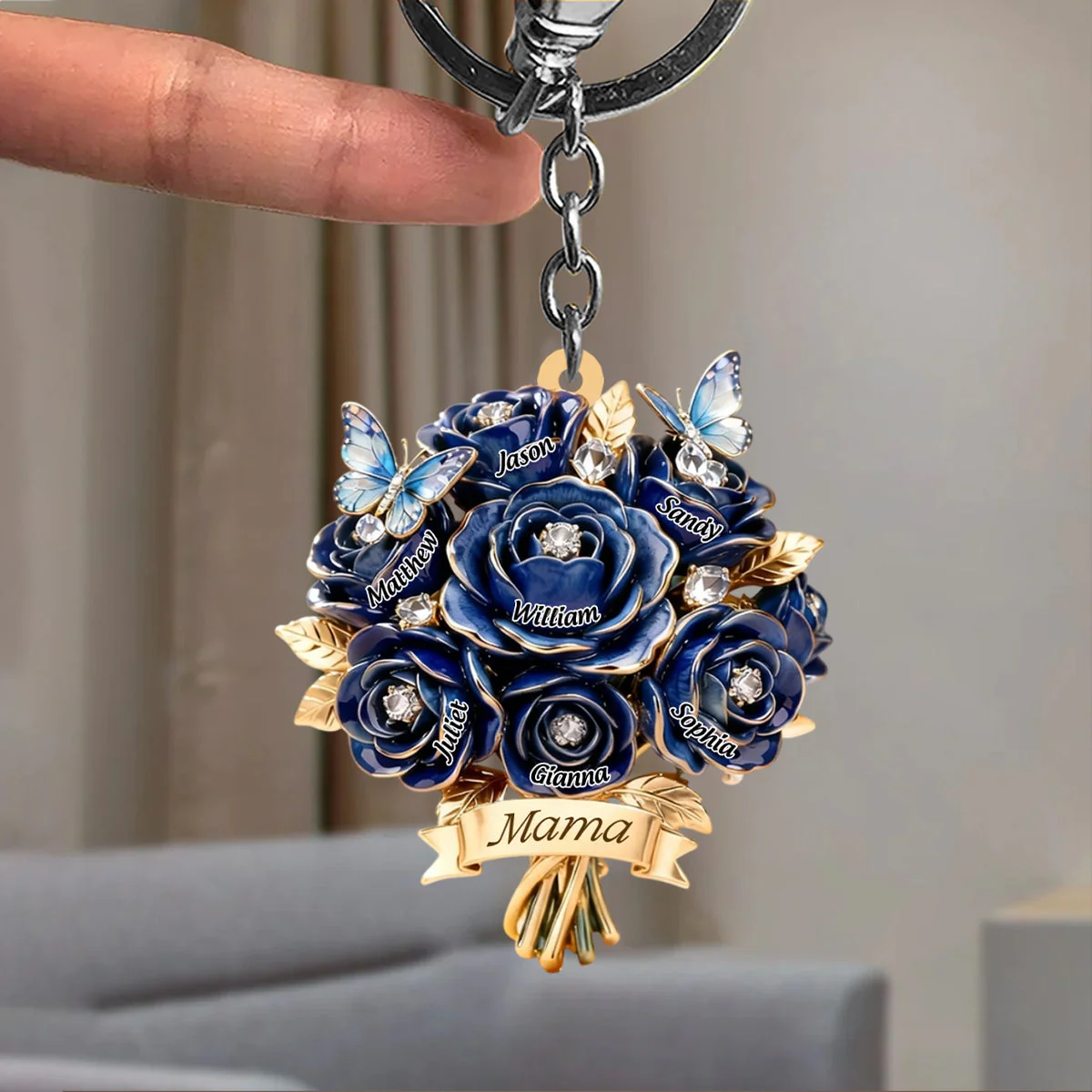 I Love You Mom Floral - Personalized Keychain - Gift For Mom, Grandma HN02 - Image 6