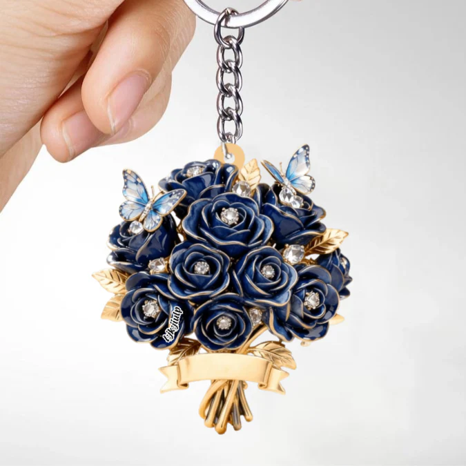 I Love You Mom Floral - Personalized Keychain - Gift For Mom, Grandma HN02 - Image 9