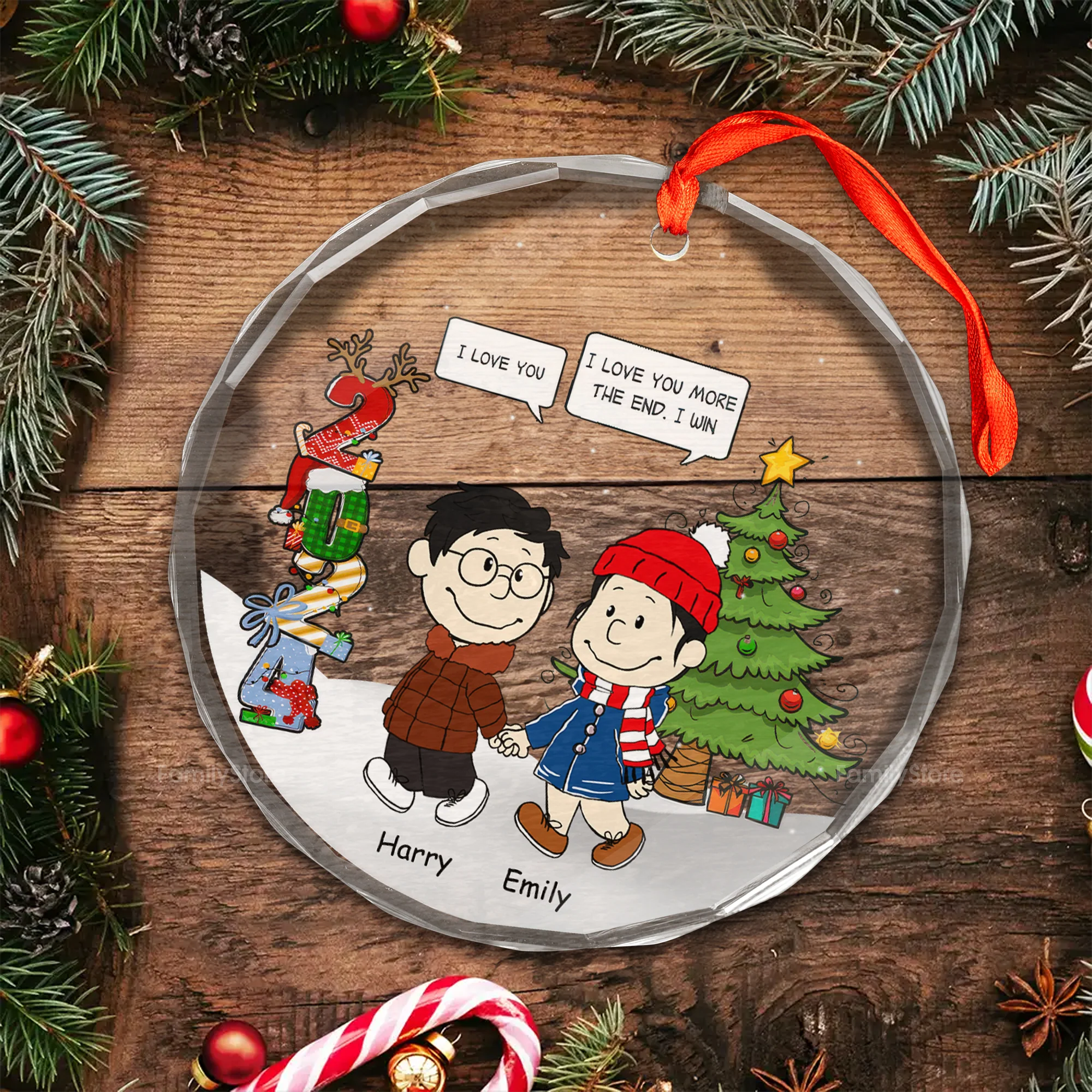 Peanut I Love You More The End I Win - Gift For Couples - Personalized Glass Ornament - CL43 NH96 - Image 4